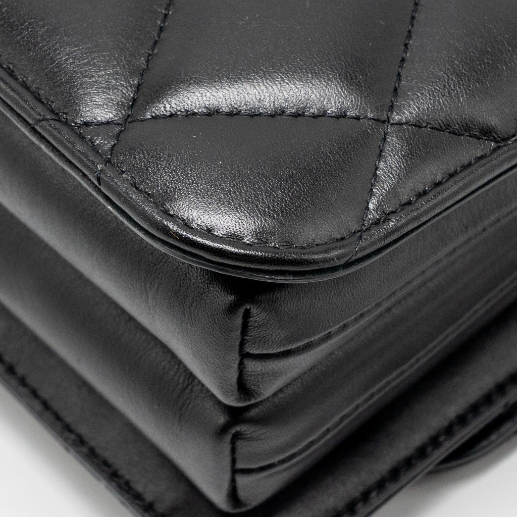 BALENCIAGA B. SHOULDER BAG QUILTED CALFSKIN BLACK RUTHENIUM HARDWARE
