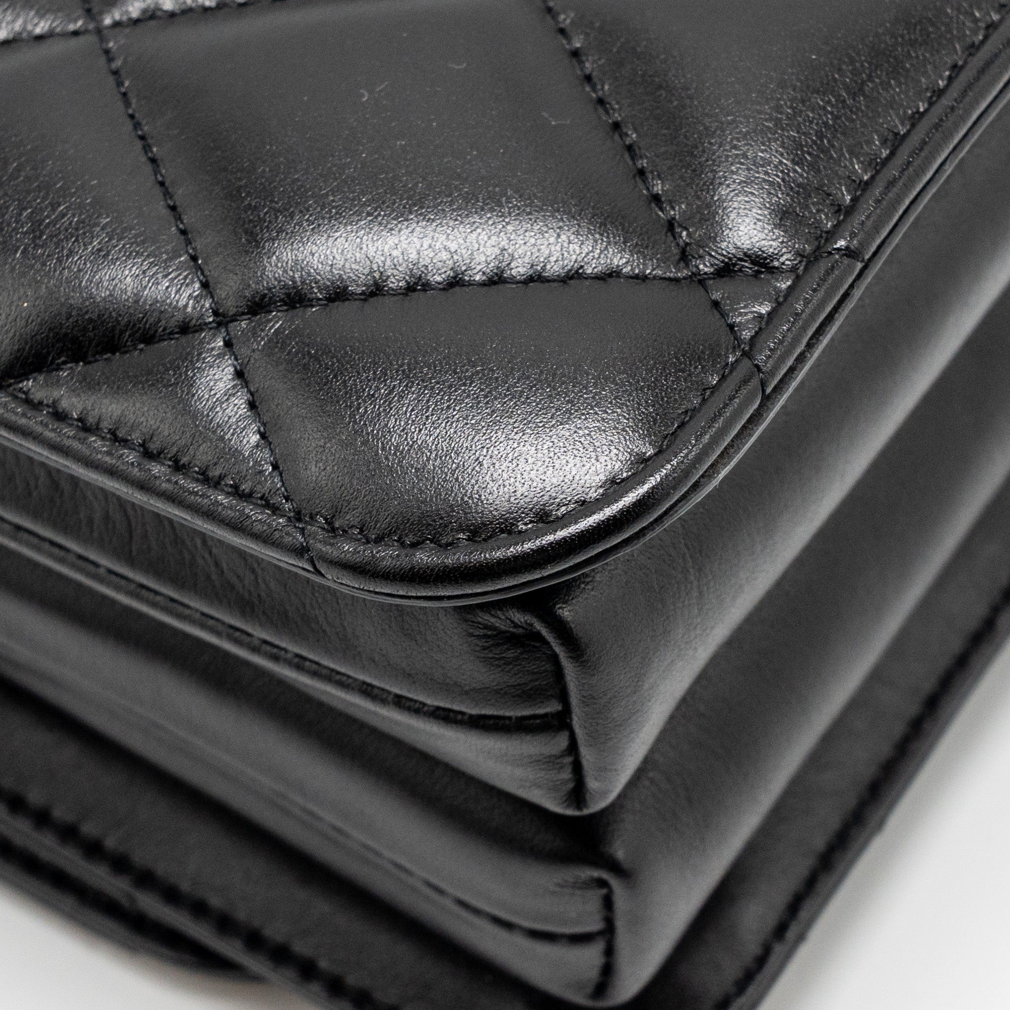 BALENCIAGA B. SHOULDER BAG QUILTED CALFSKIN BLACK RUTHENIUM HARDWARE
