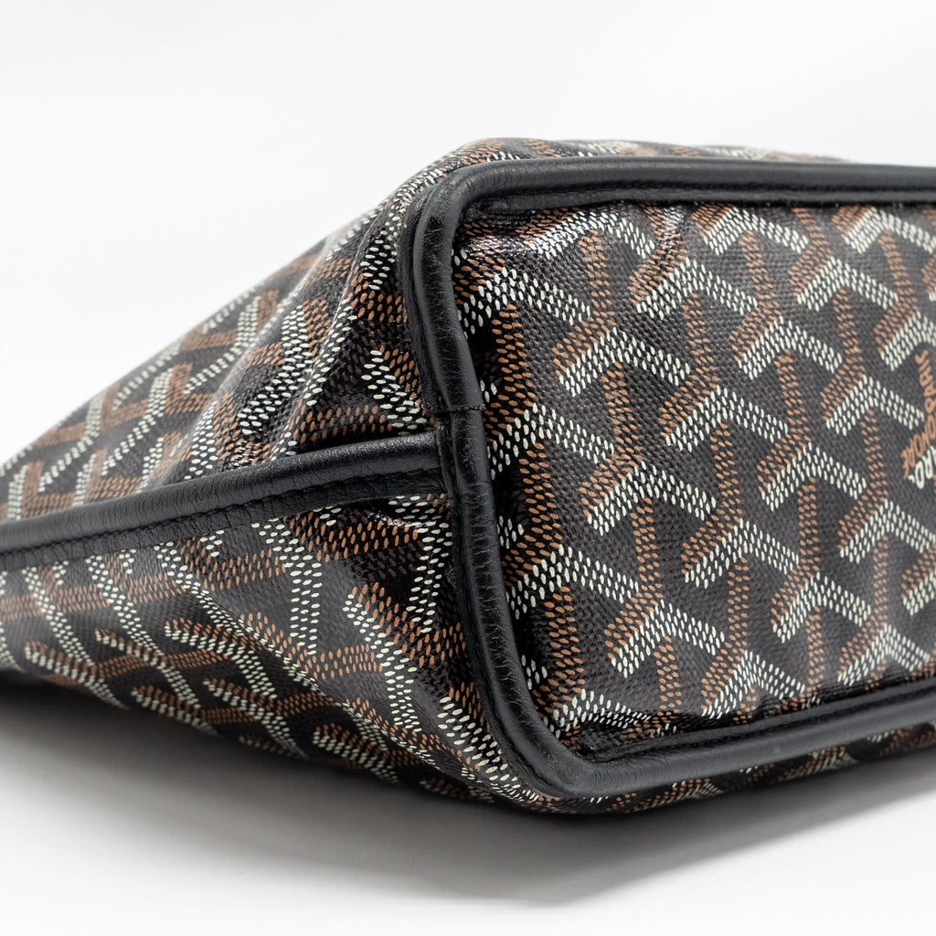 GOYARD MINI ANJOU TOTE GOYARDINE CANVAS/ CALFSKIN BLACK SHW