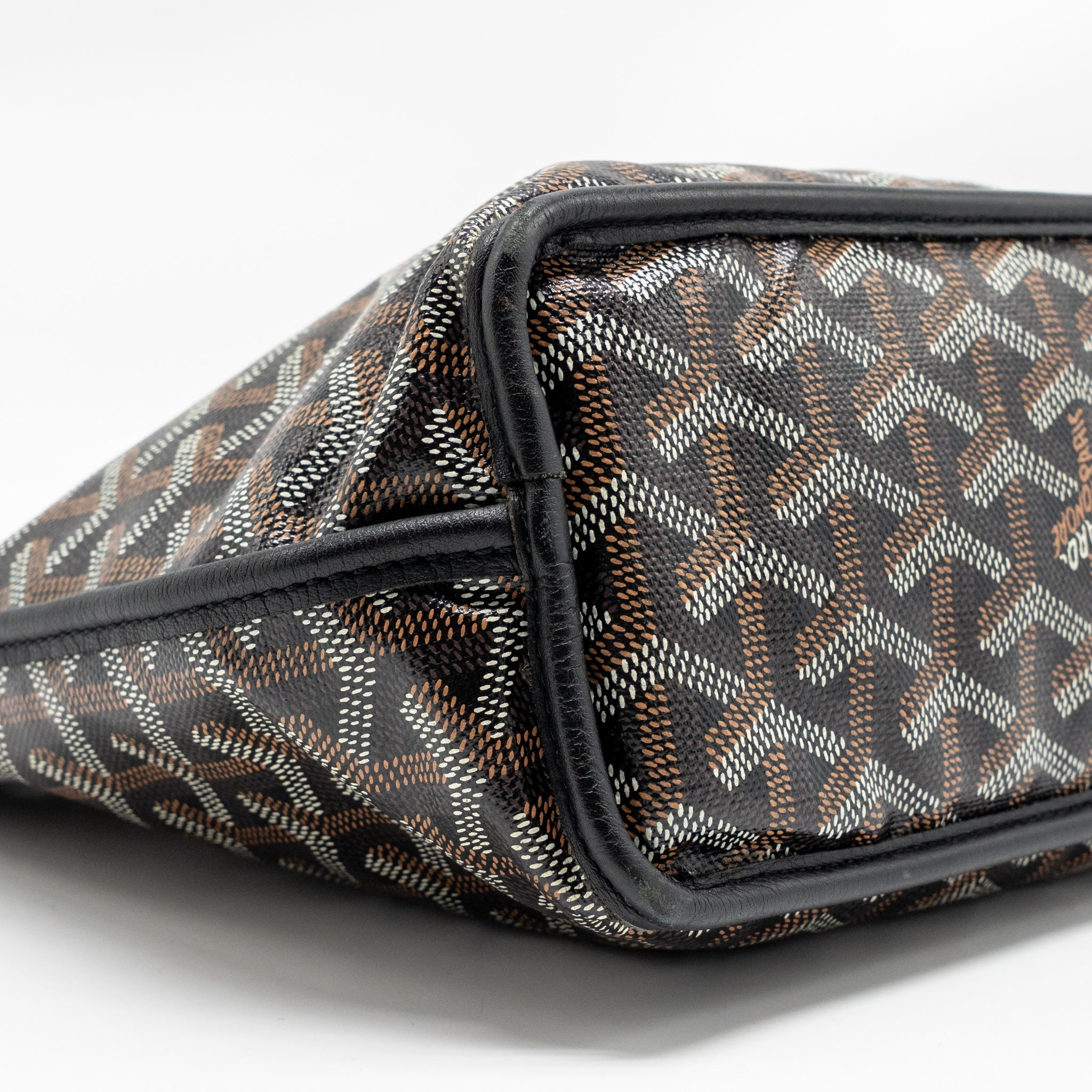 GOYARD MINI ANJOU TOTE GOYARDINE CANVAS/ CALFSKIN BLACK SHW
