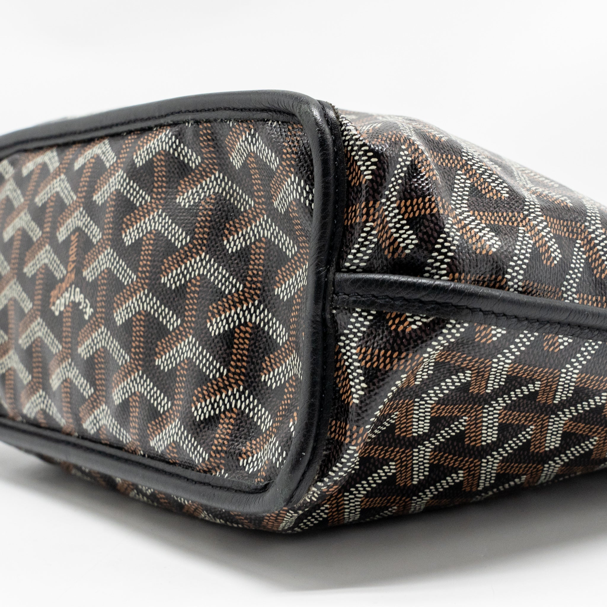 GOYARD MINI ANJOU TOTE GOYARDINE CANVAS/ CALFSKIN BLACK SHW