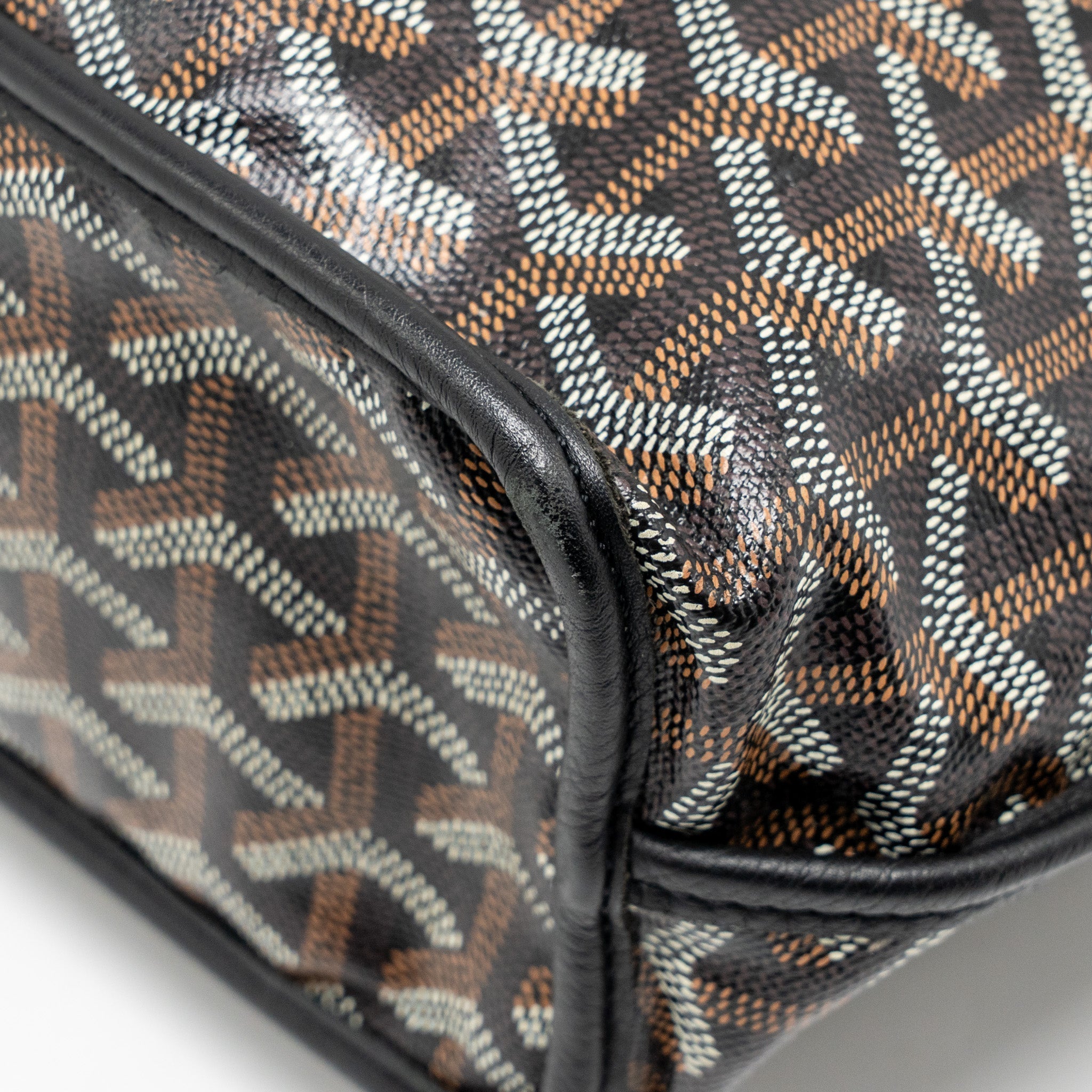 GOYARD MINI ANJOU TOTE GOYARDINE CANVAS/ CALFSKIN BLACK SHW