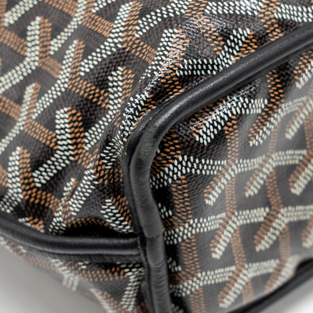 GOYARD MINI ANJOU TOTE GOYARDINE CANVAS/ CALFSKIN BLACK SHW