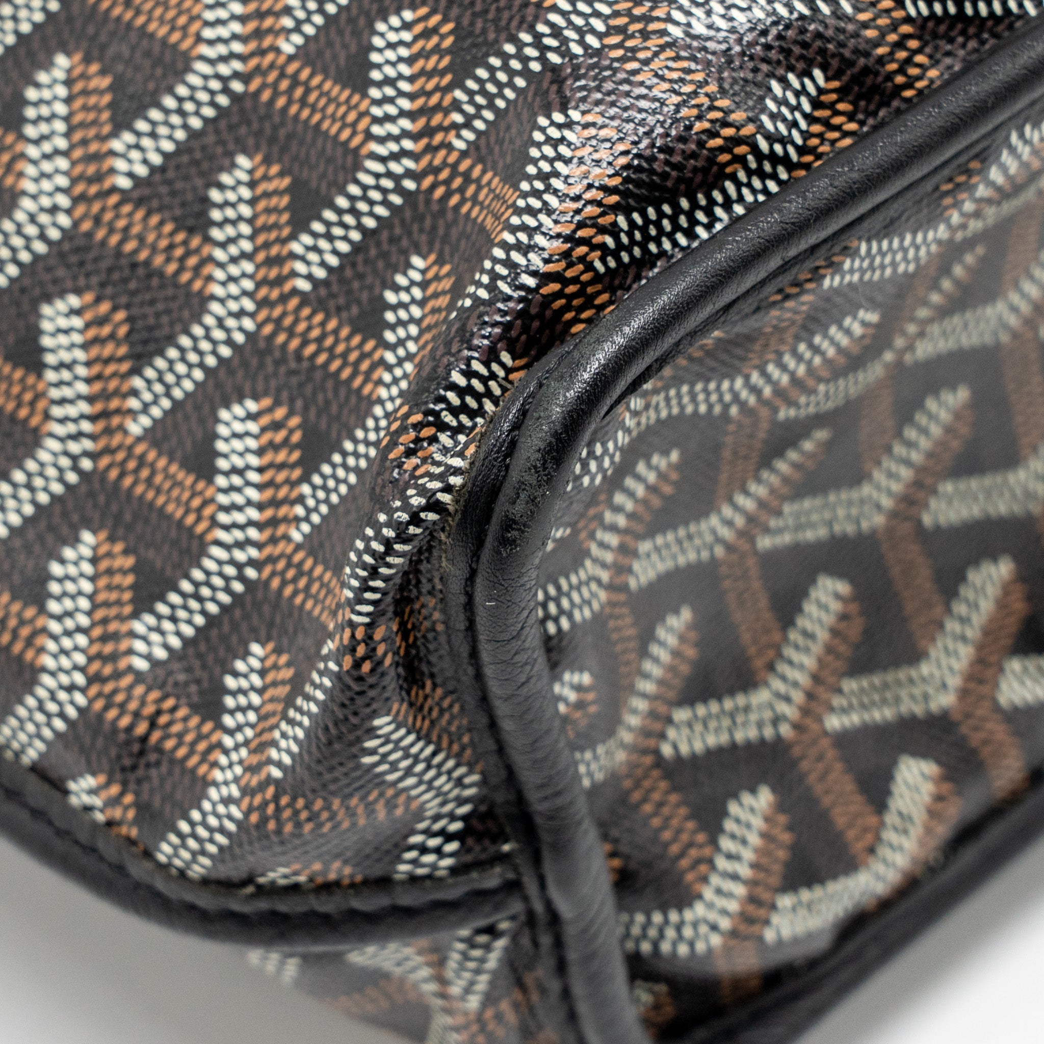 GOYARD MINI ANJOU TOTE GOYARDINE CANVAS/ CALFSKIN BLACK SHW
