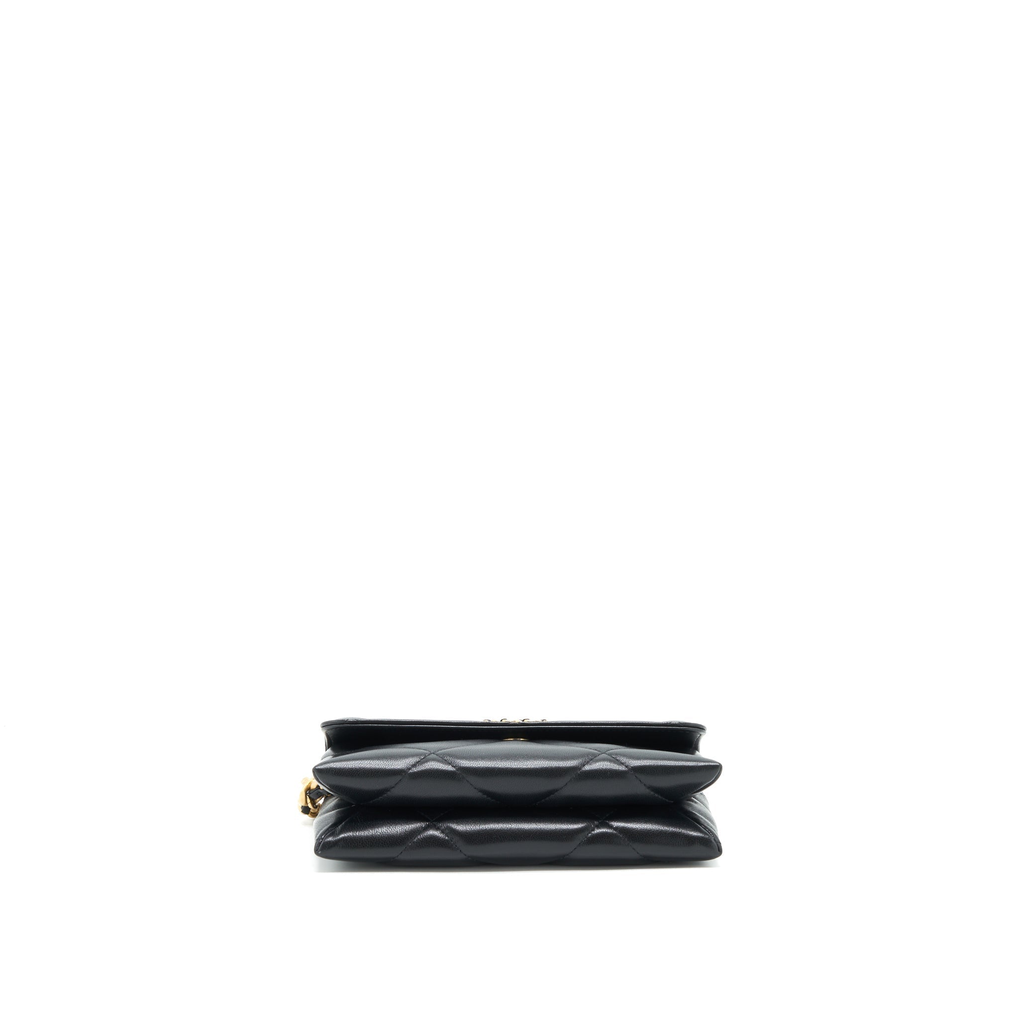CHANEL 19 CLUTCH LAMBSKIN BLACK GHW