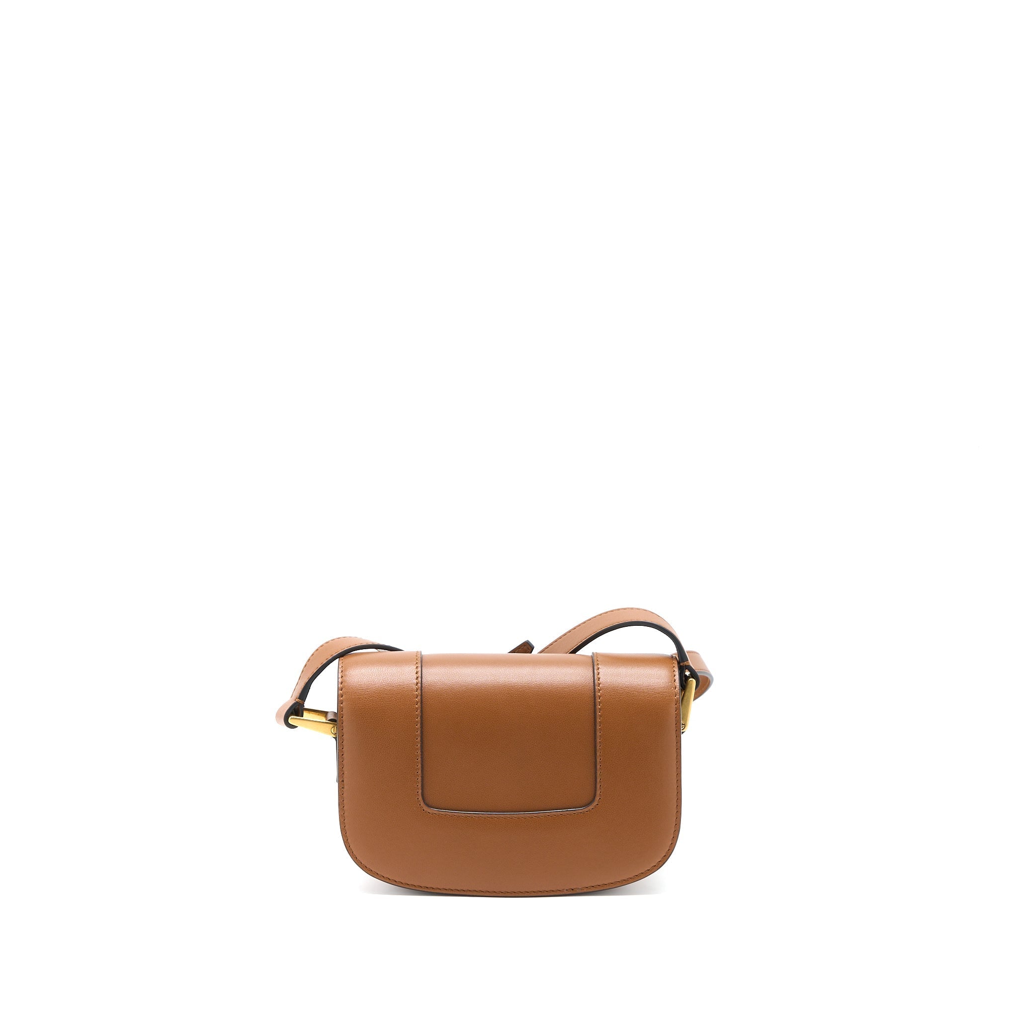 VALENTINO SMALL SUPERVEE CROSSBODY BAG CALFSKIN BROWN GHW