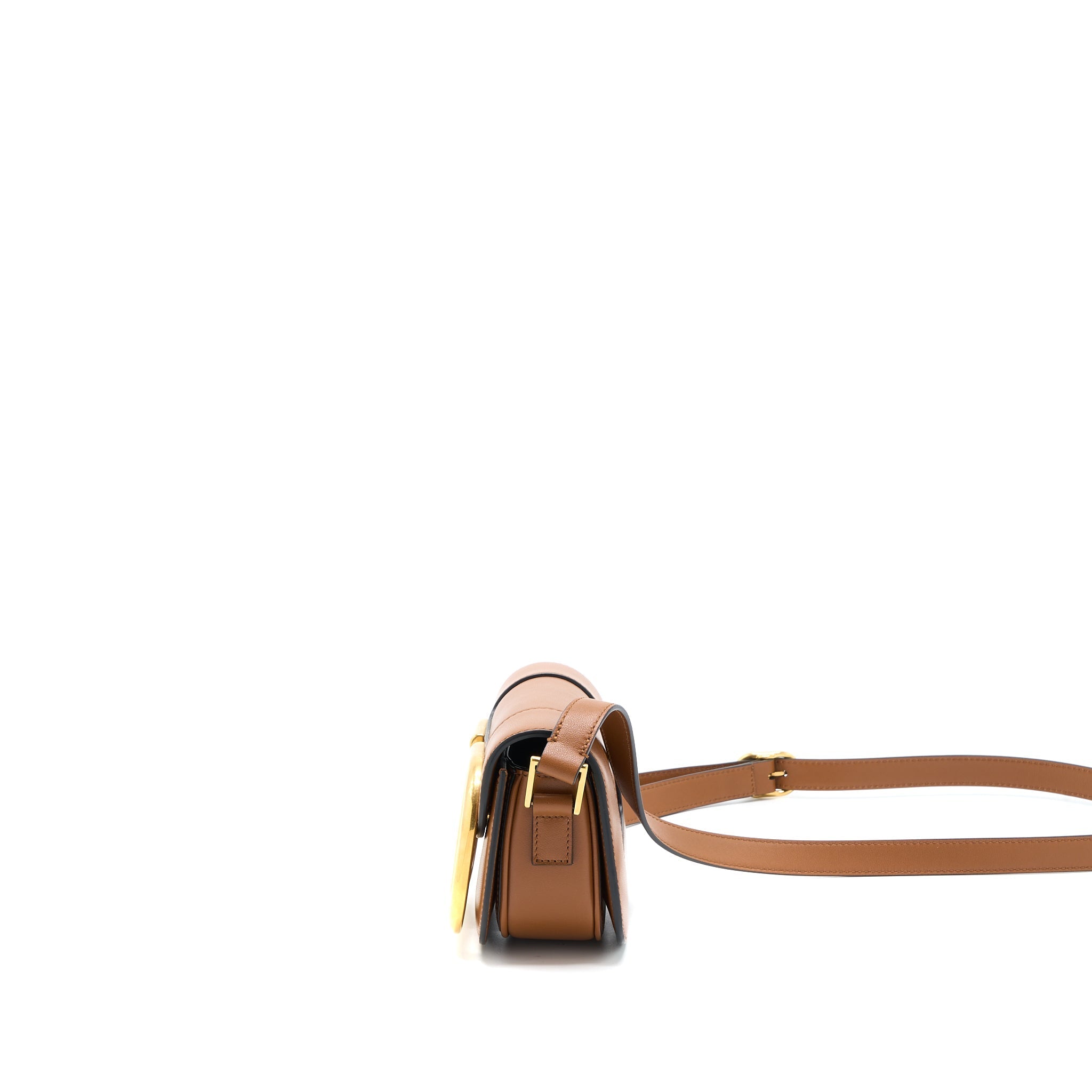 VALENTINO SMALL SUPERVEE CROSSBODY BAG CALFSKIN BROWN GHW