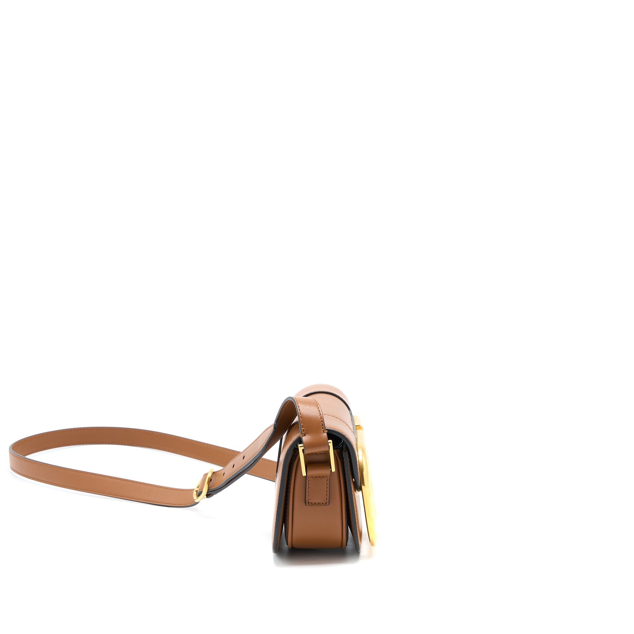 VALENTINO SMALL SUPERVEE CROSSBODY BAG CALFSKIN BROWN GHW
