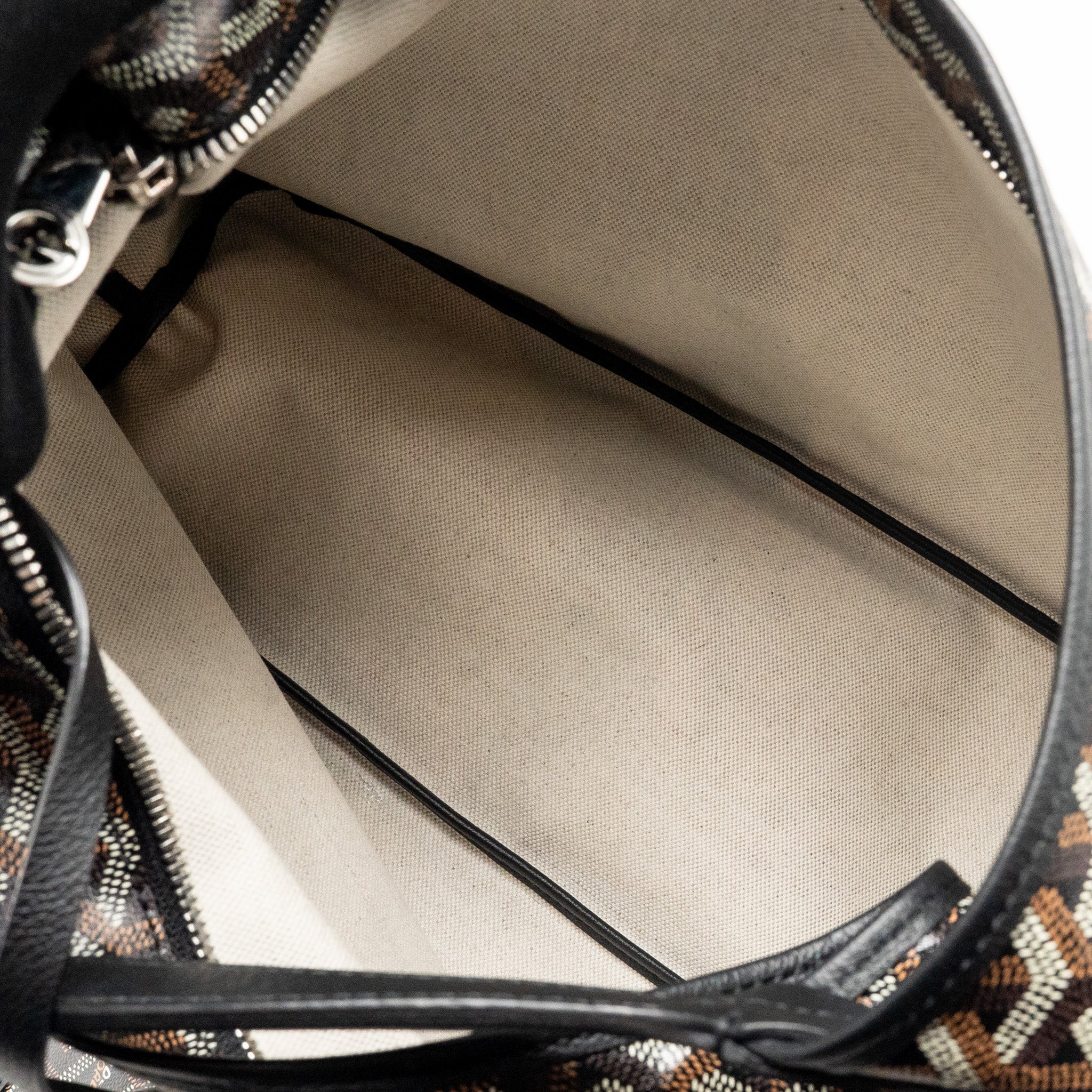 GOYARD BOHEME HOBO BAG GOYARDINE CANVAS/CALFSKIN BLACK SHW