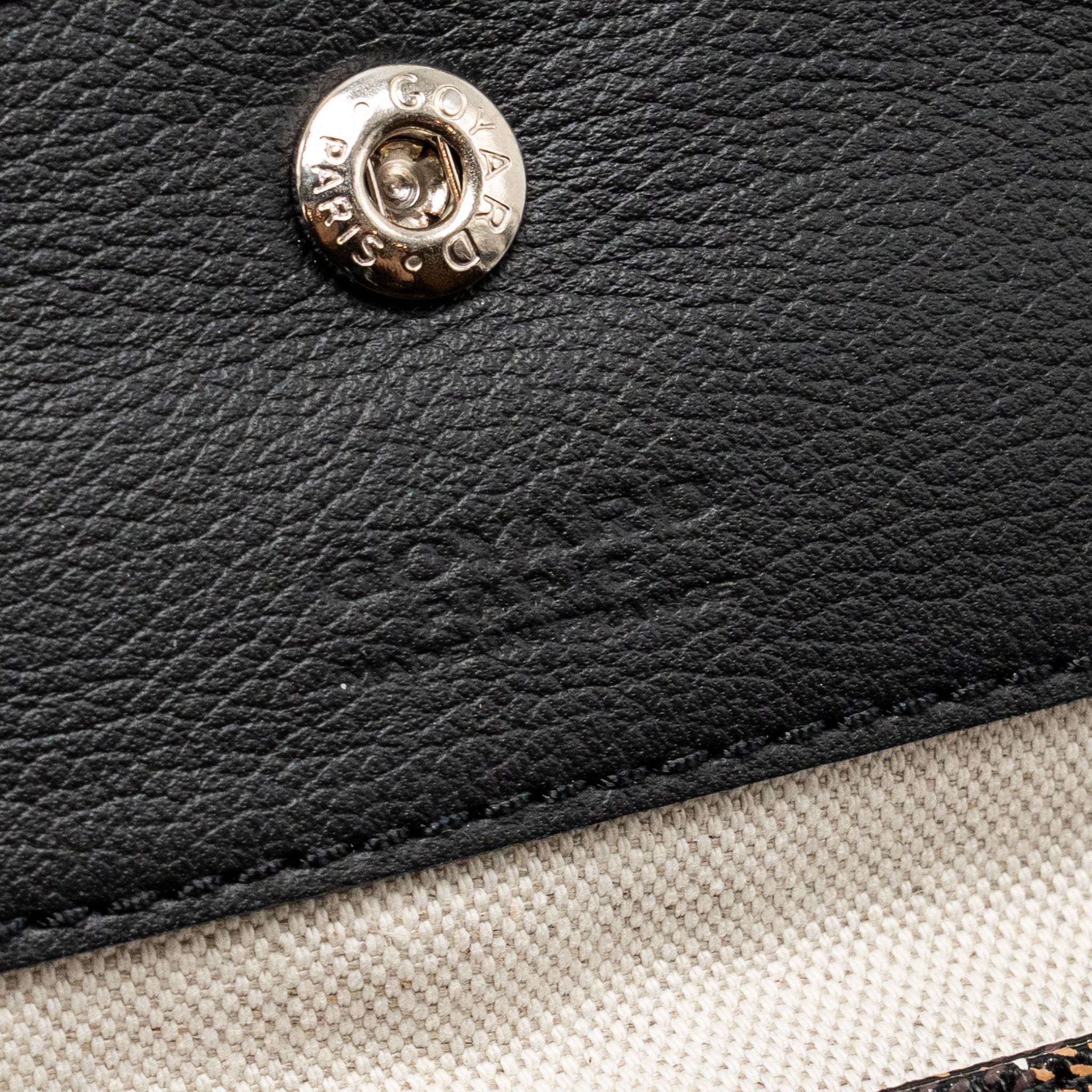 GOYARD BOHEME HOBO BAG GOYARDINE CANVAS/CALFSKIN BLACK SHW