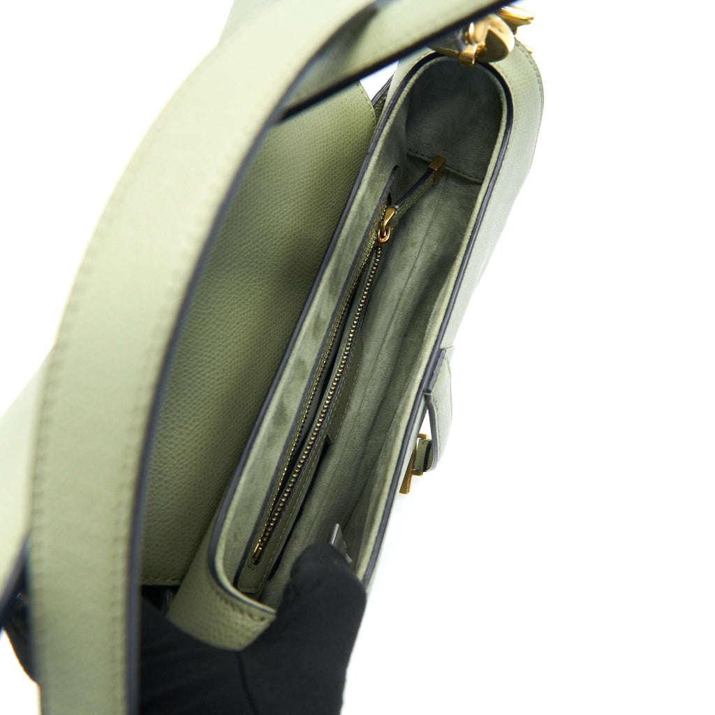 CHRISTIAN DIOR MEDIUM SADDLE BAG GREEN