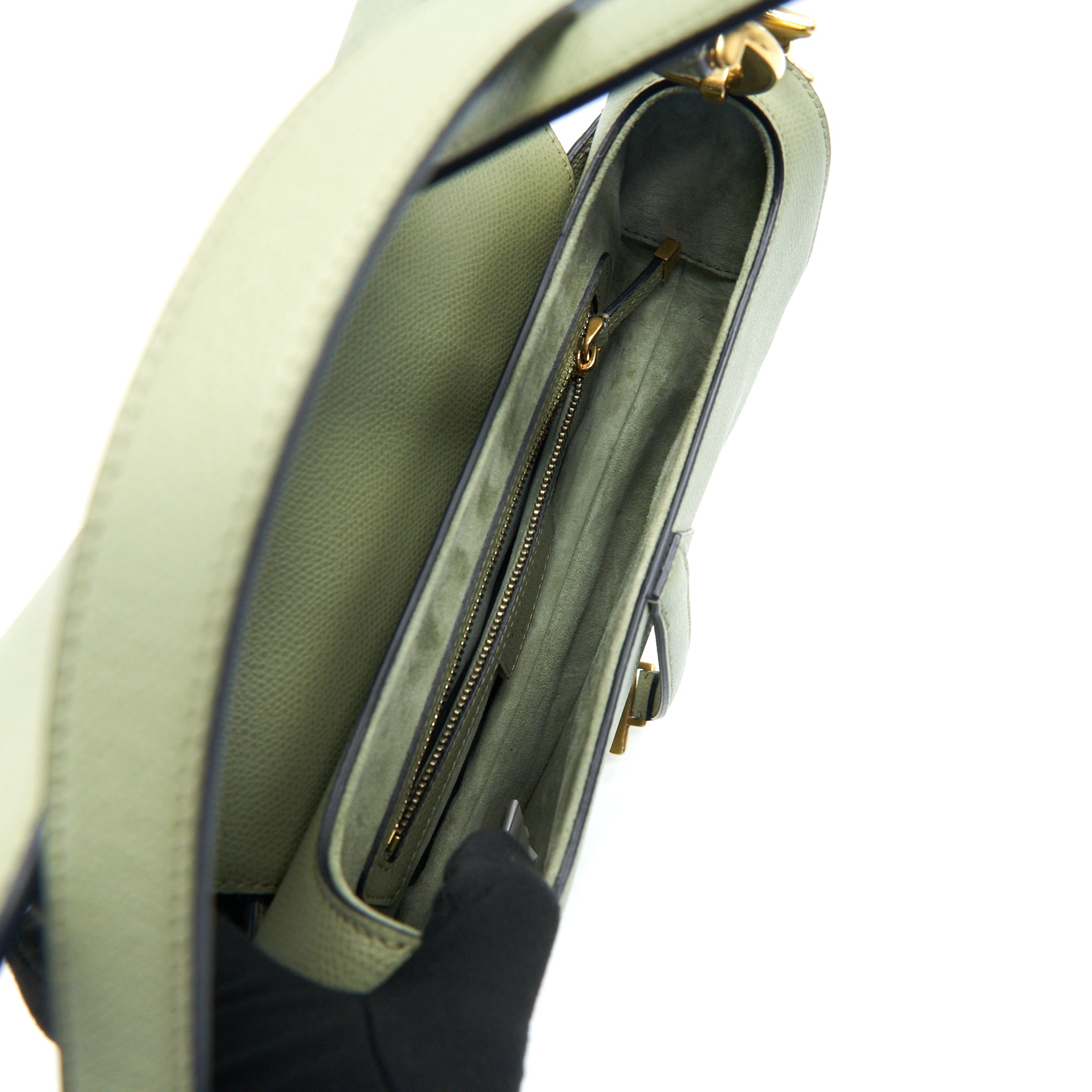 CHRISTIAN DIOR MEDIUM SADDLE BAG GREEN