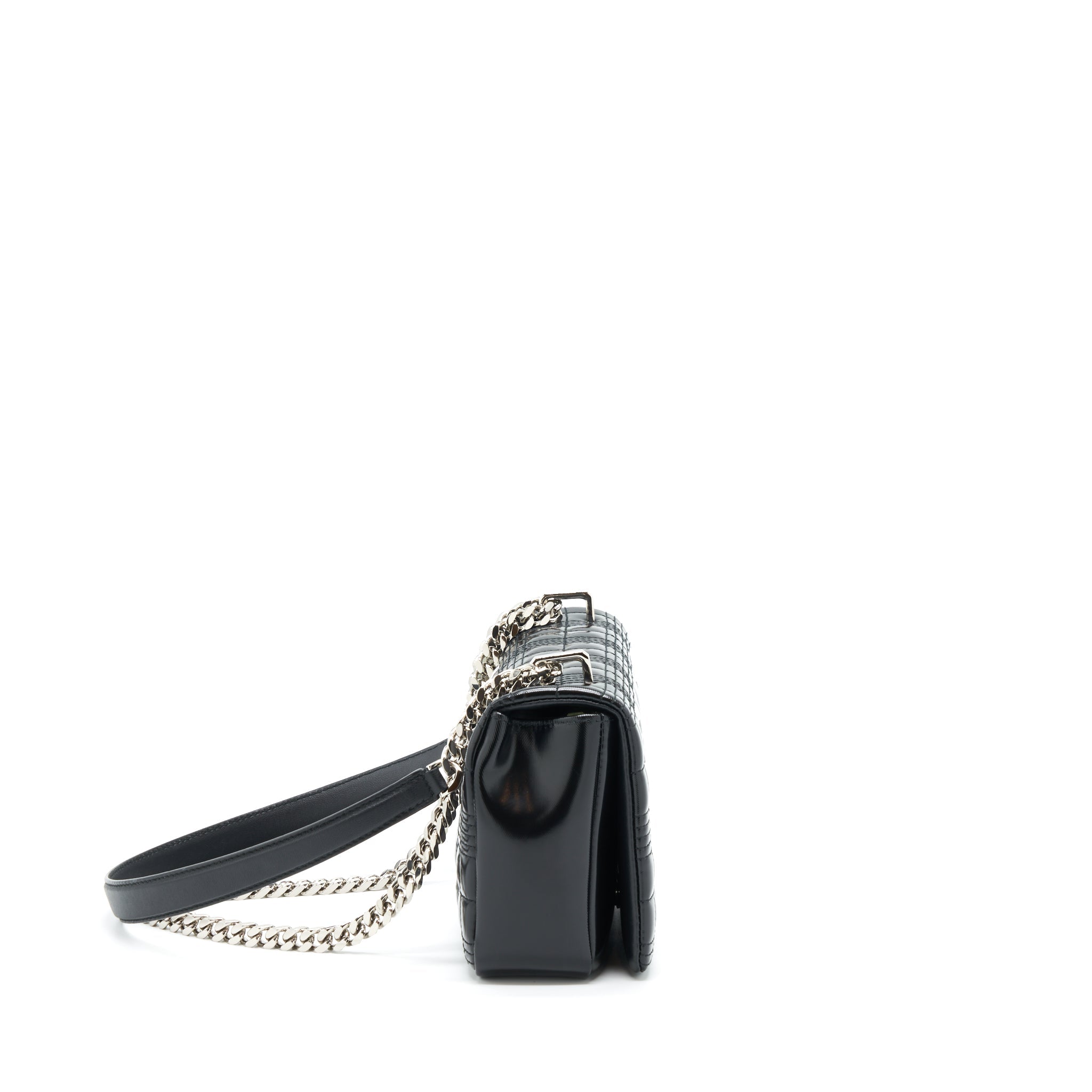 BURBERRY SMALL HORSEFERRY PRINT QUILTED LOLA BAG BLACK SHW