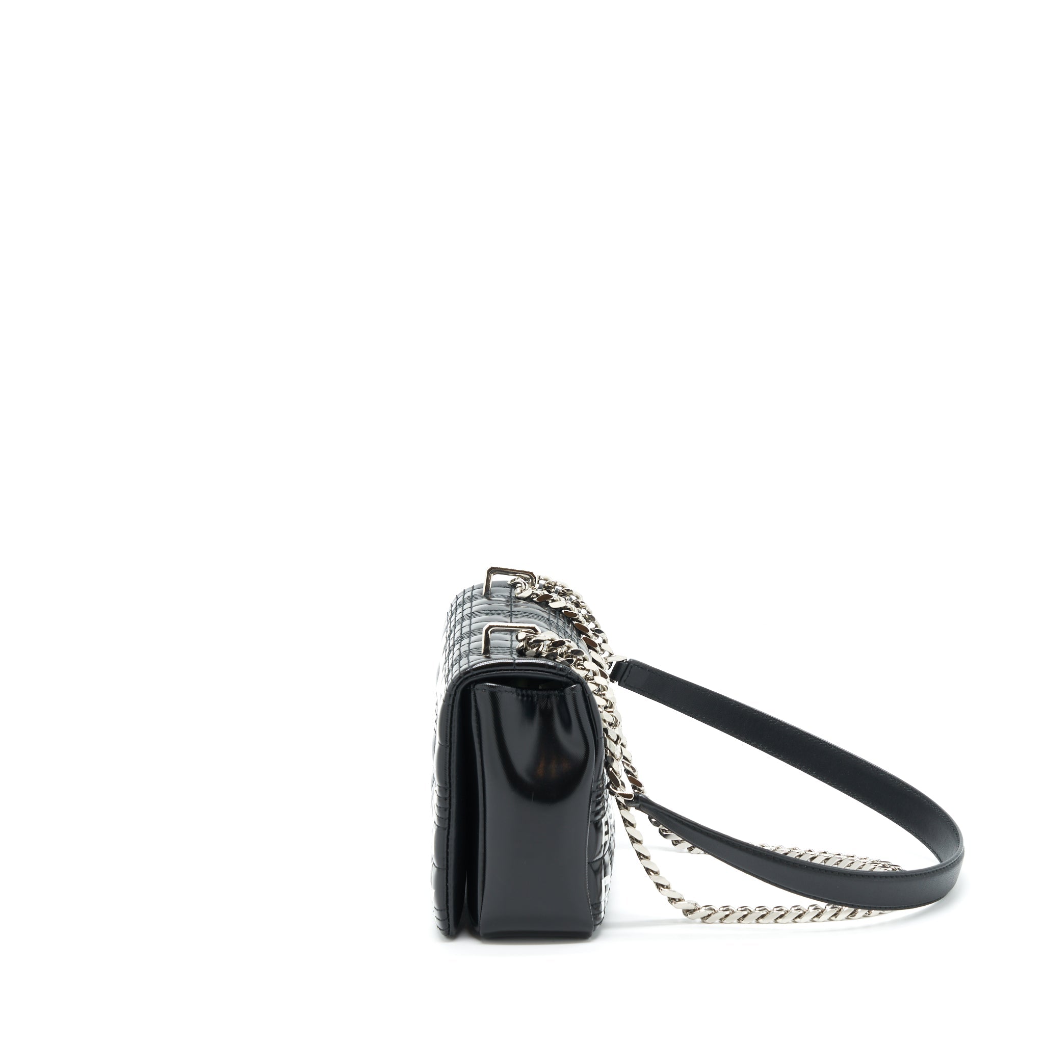 BURBERRY SMALL HORSEFERRY PRINT QUILTED LOLA BAG BLACK SHW
