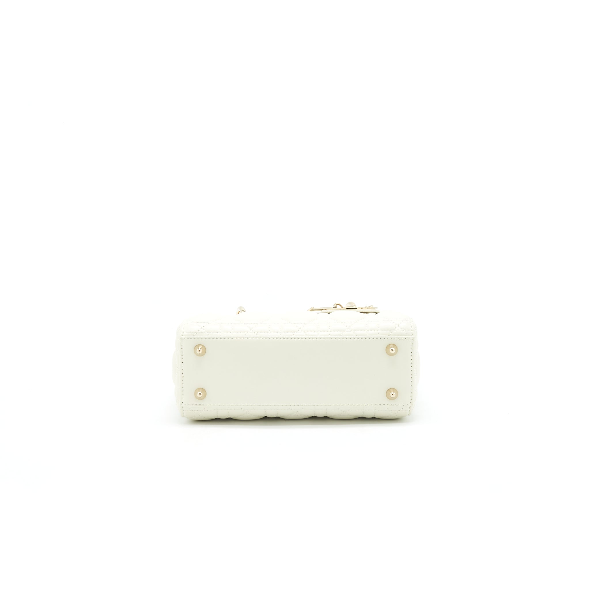 CHRISTIAN DIOR SMALL LADY DIOR CREAM WITH LGHW