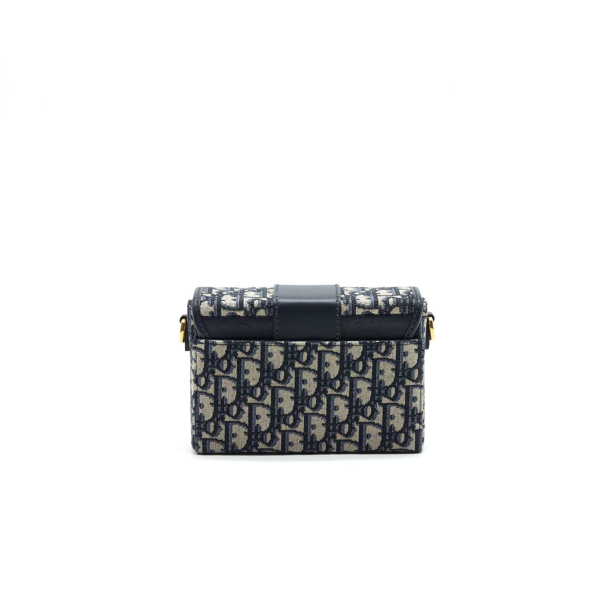 CHRISTIAN DIOR 30 MONTAIGNE BOX BAG OBLIQUE CANVAS BLUE