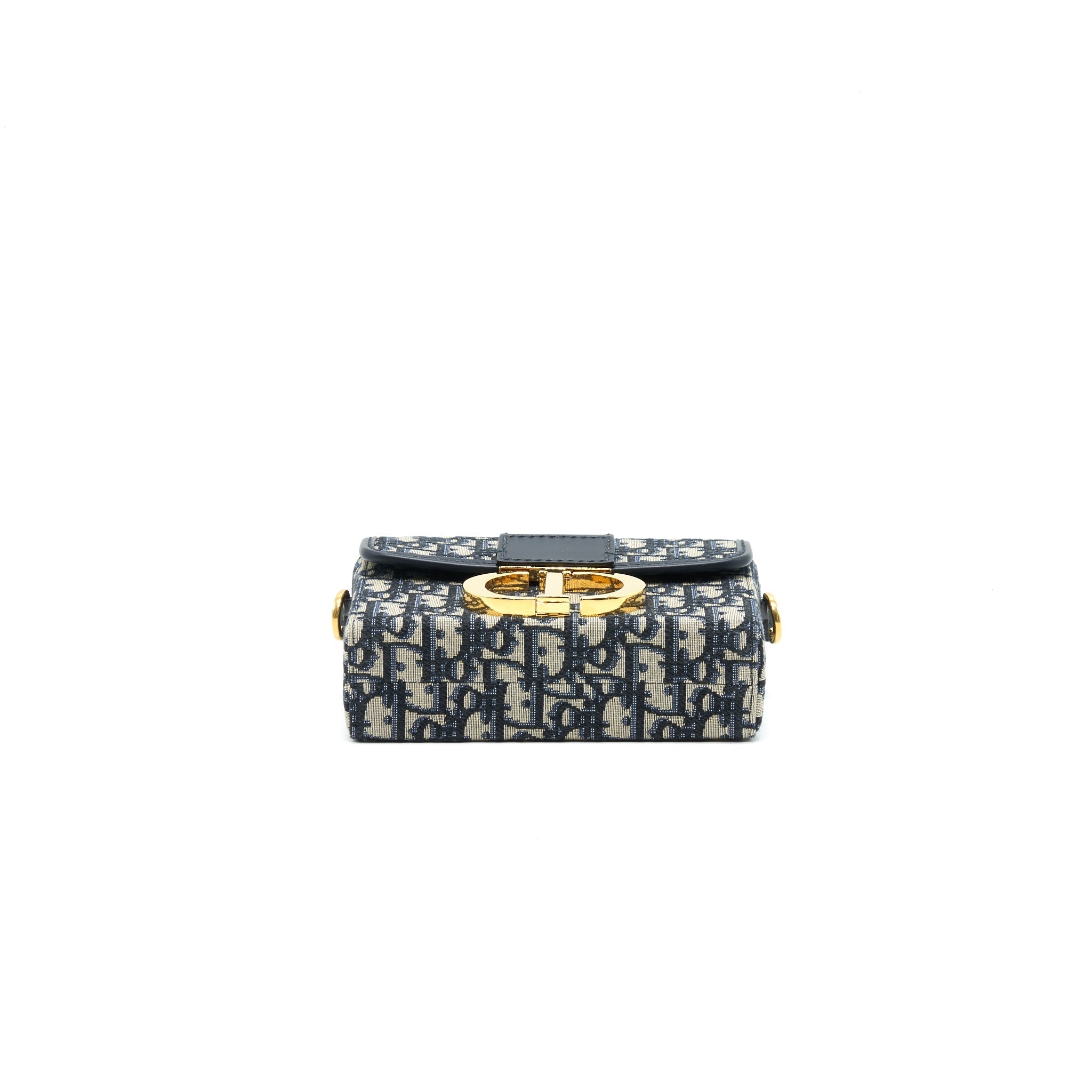 CHRISTIAN DIOR 30 MONTAIGNE BOX BAG OBLIQUE CANVAS BLUE