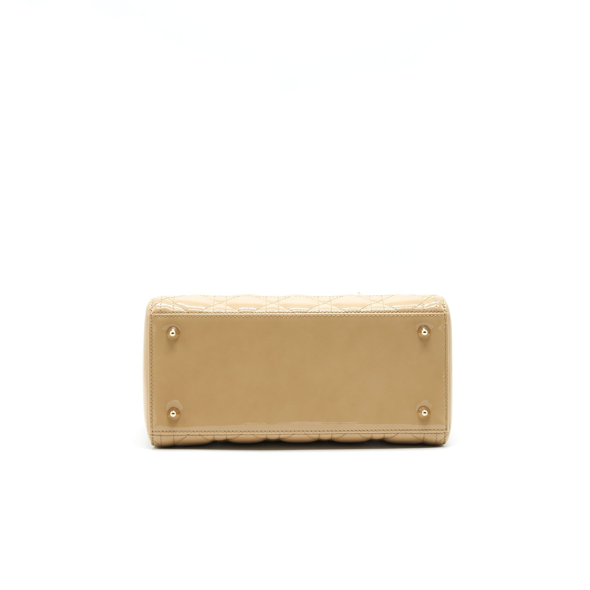CHRISTIAN DIOR MEDIUM LADY DIOR IN PATENT LEATHER BEIGE