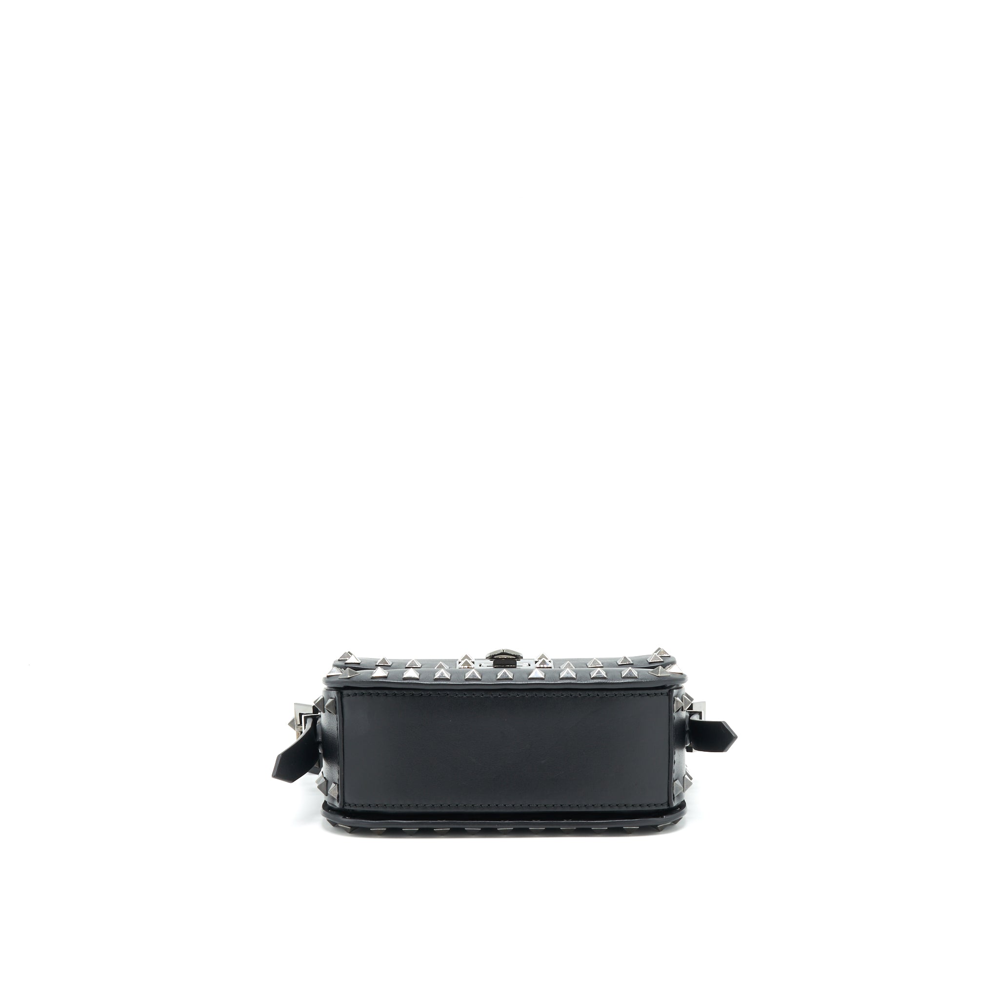 VALENTINO GARAVANI SMALL ROCKSTUD GRAINY CALFSKIN CROSSBODY BAG BLACK SHW