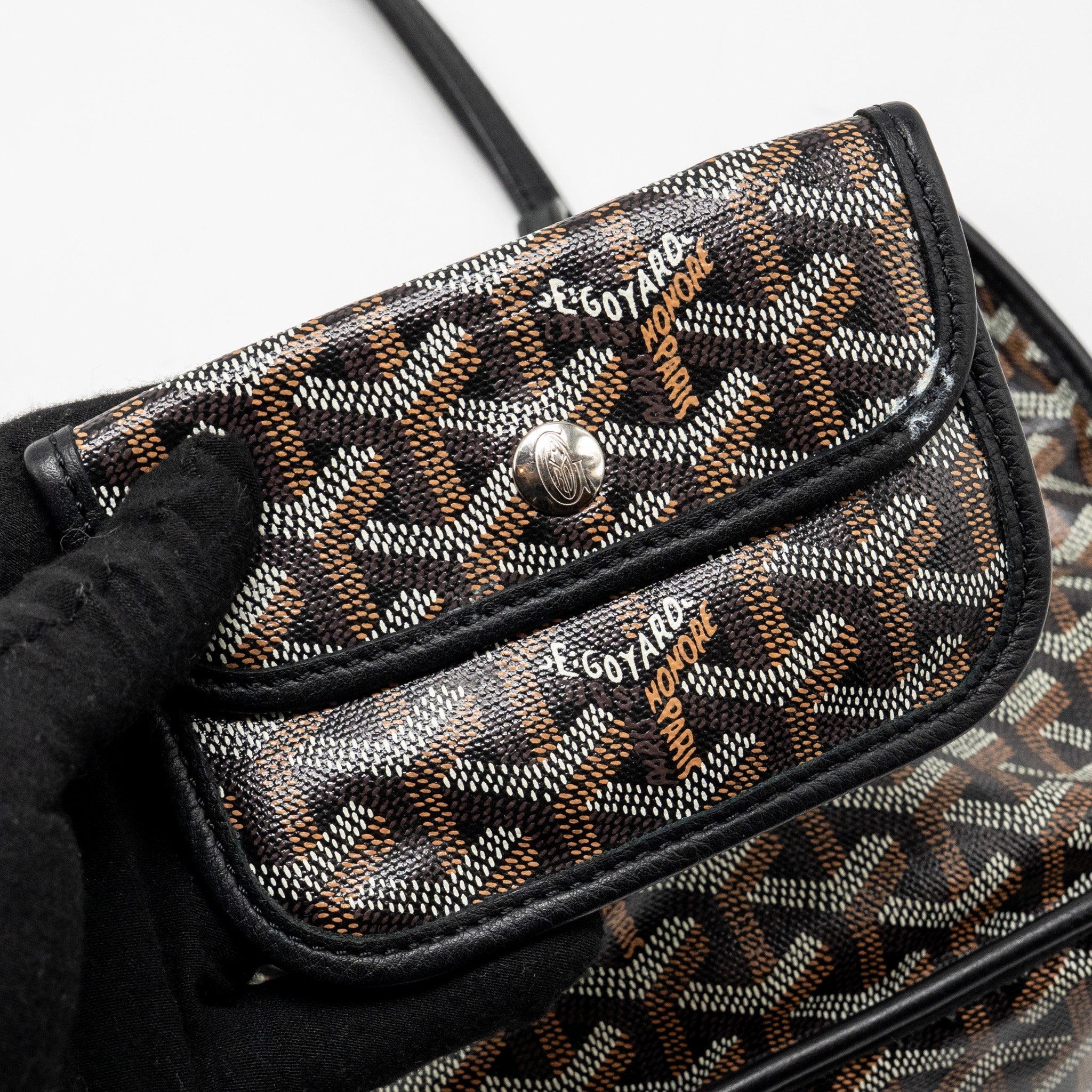 GOYARD MINI ANJOU TOTE GOYARDINE CANVAS/ CALFSKIN BLACK SHW
