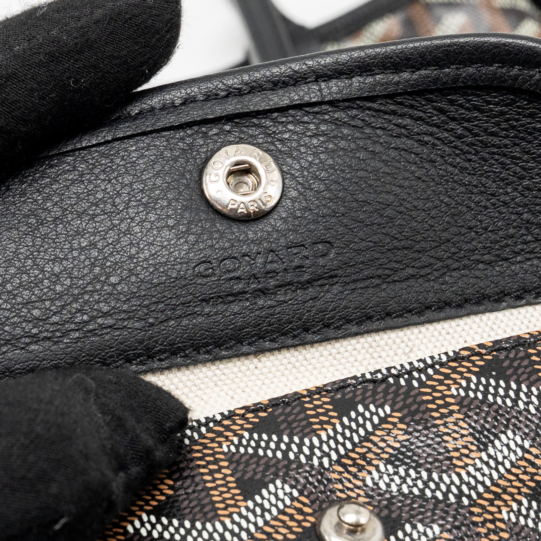 GOYARD MINI ANJOU TOTE GOYARDINE CANVAS/ CALFSKIN BLACK SHW