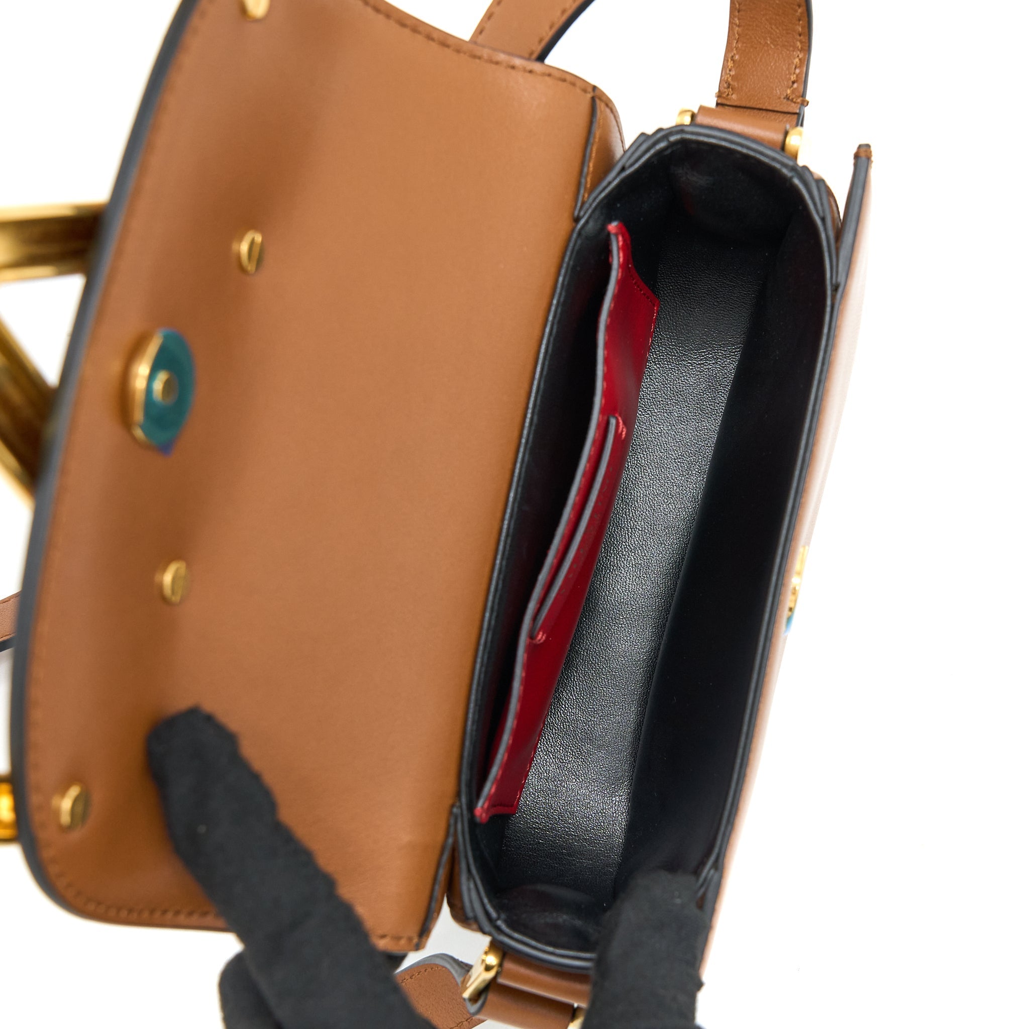 VALENTINO SMALL SUPERVEE CROSSBODY BAG CALFSKIN BROWN GHW