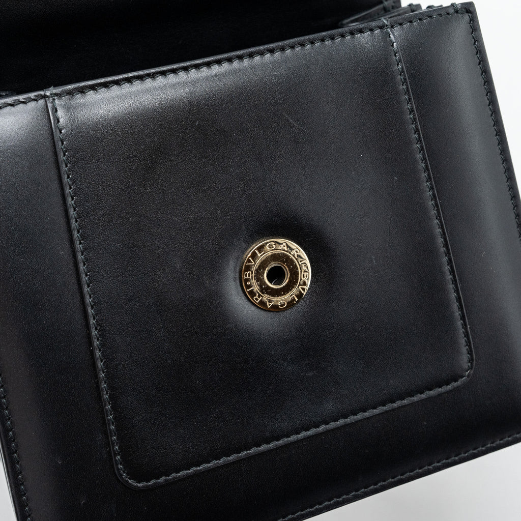 BVLGARI SERPENTI FOREVER TOP HANDLE CROSSBODY BAG LEATHER BLACK LGHW