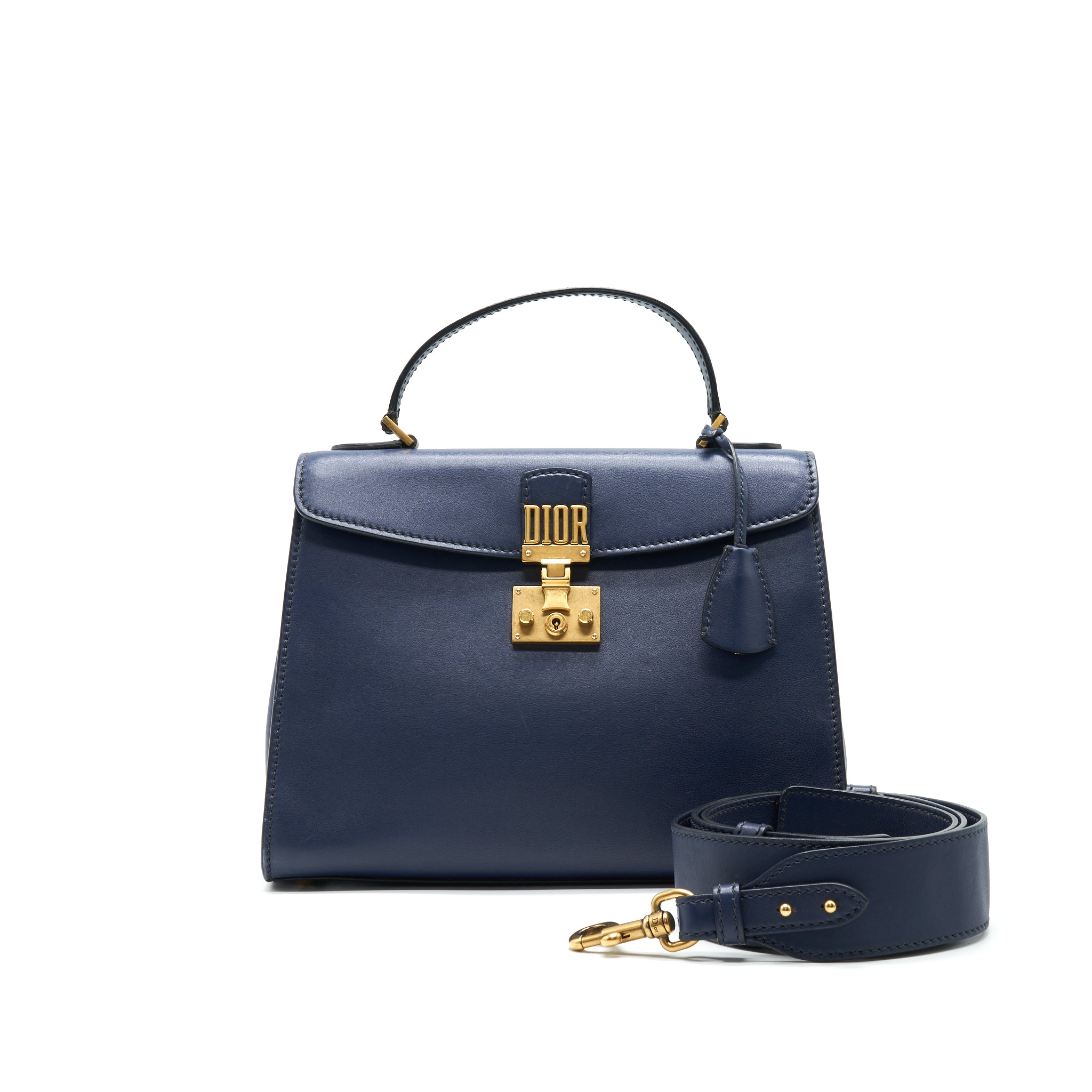 CHRISTIAN DIOR DIORADDICT TOP HANDLE BAG IN NAVY