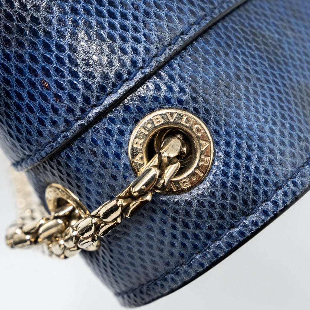 BVLGARI SERPENTI SHOULDER BAG KARUNG SKIN DARK BLUE LGHW