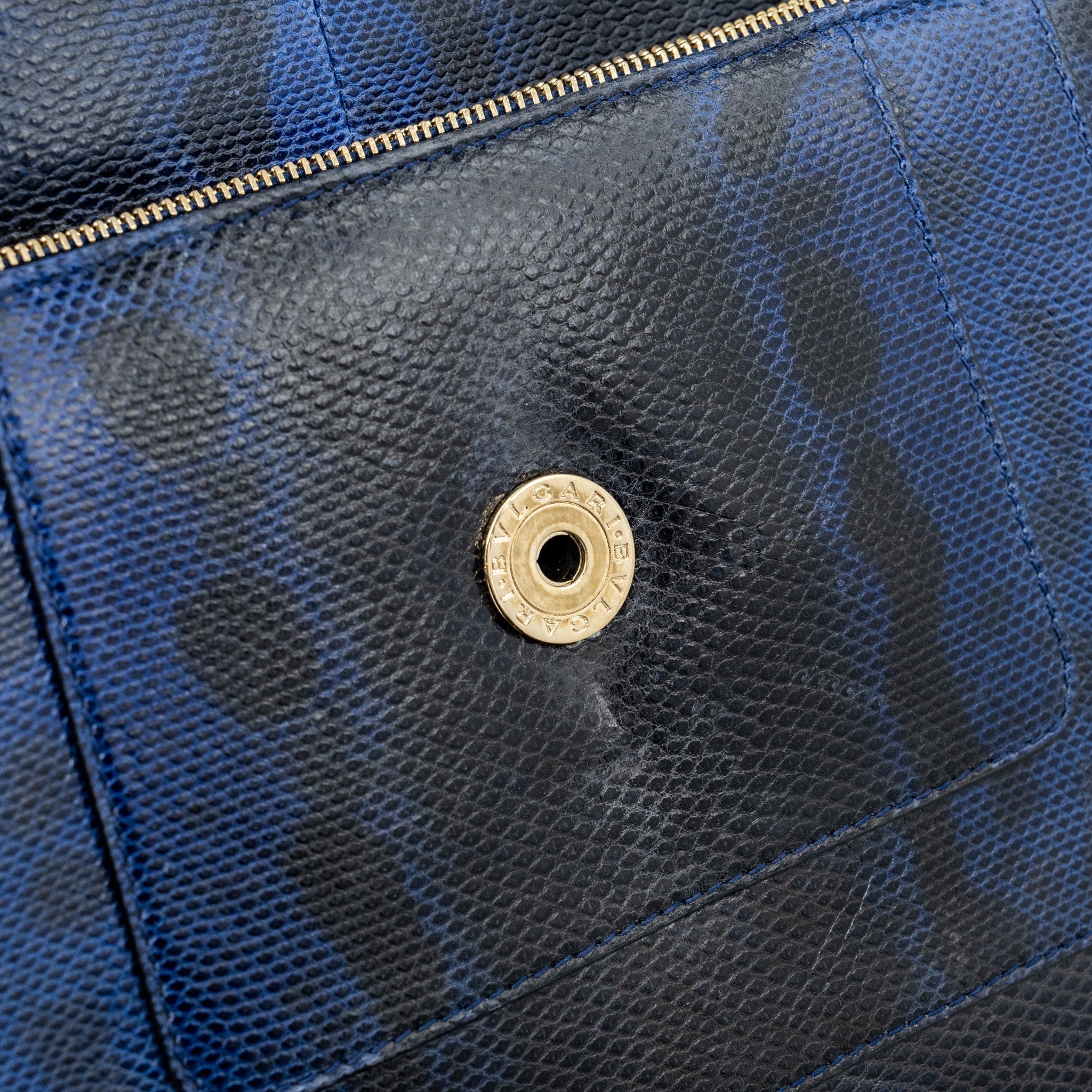 BVLGARI SERPENTI SHOULDER BAG KARUNG SKIN DARK BLUE LGHW