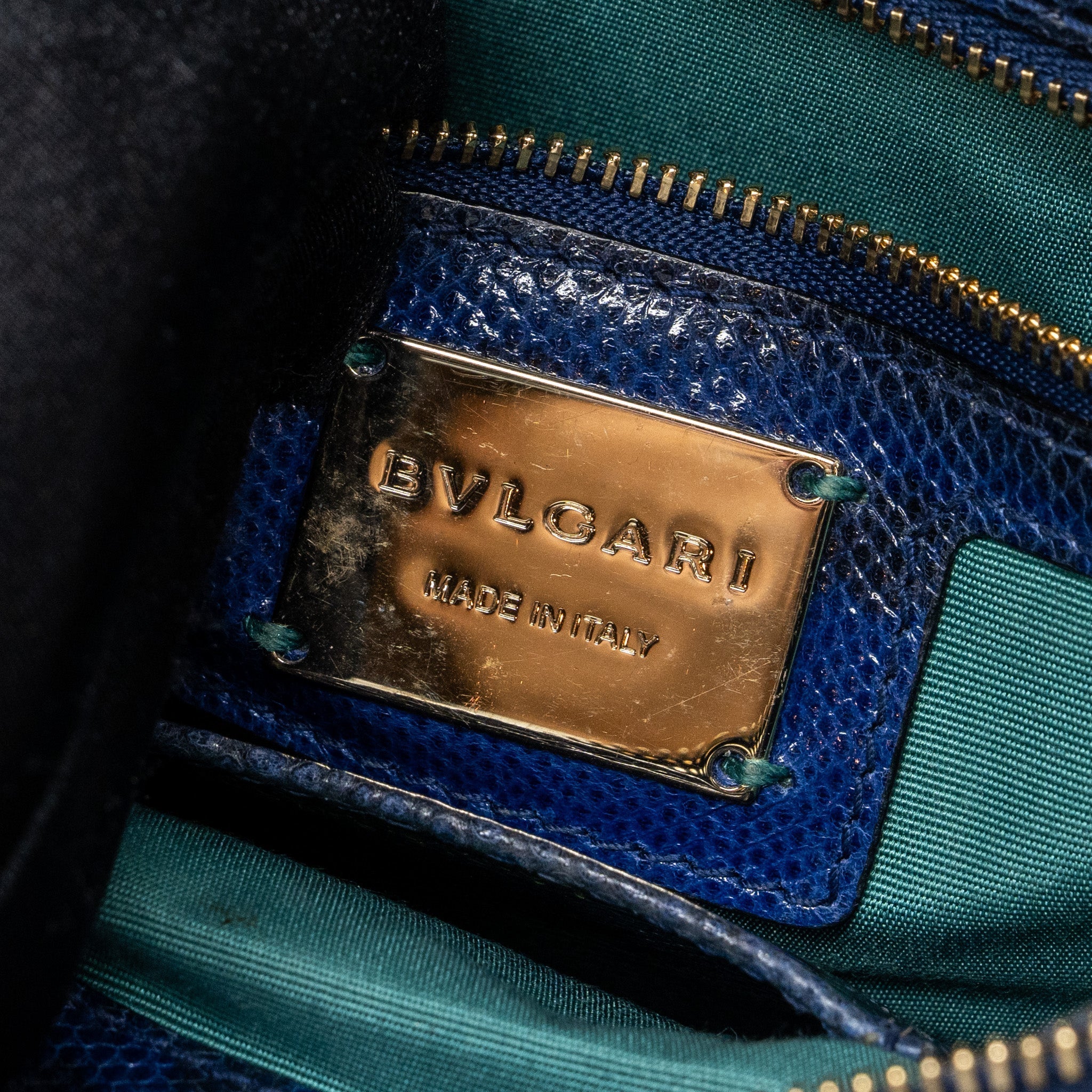 BVLGARI SERPENTI SHOULDER BAG KARUNG SKIN DARK BLUE LGHW