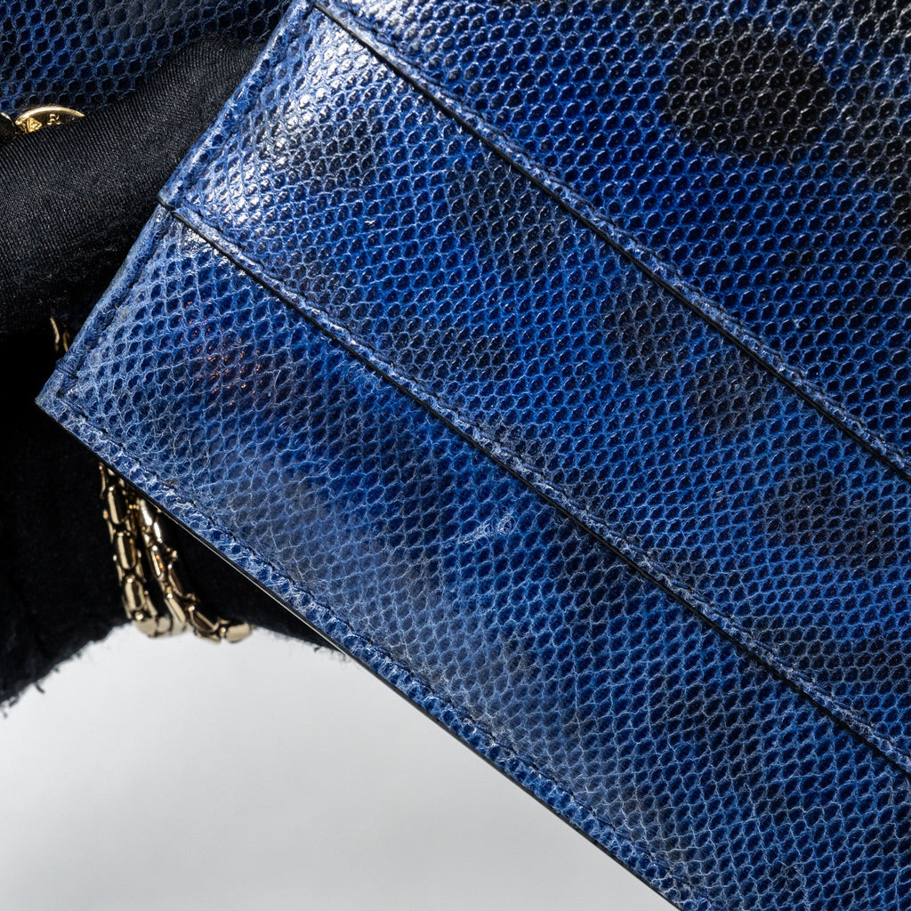 BVLGARI SERPENTI SHOULDER BAG KARUNG SKIN DARK BLUE LGHW