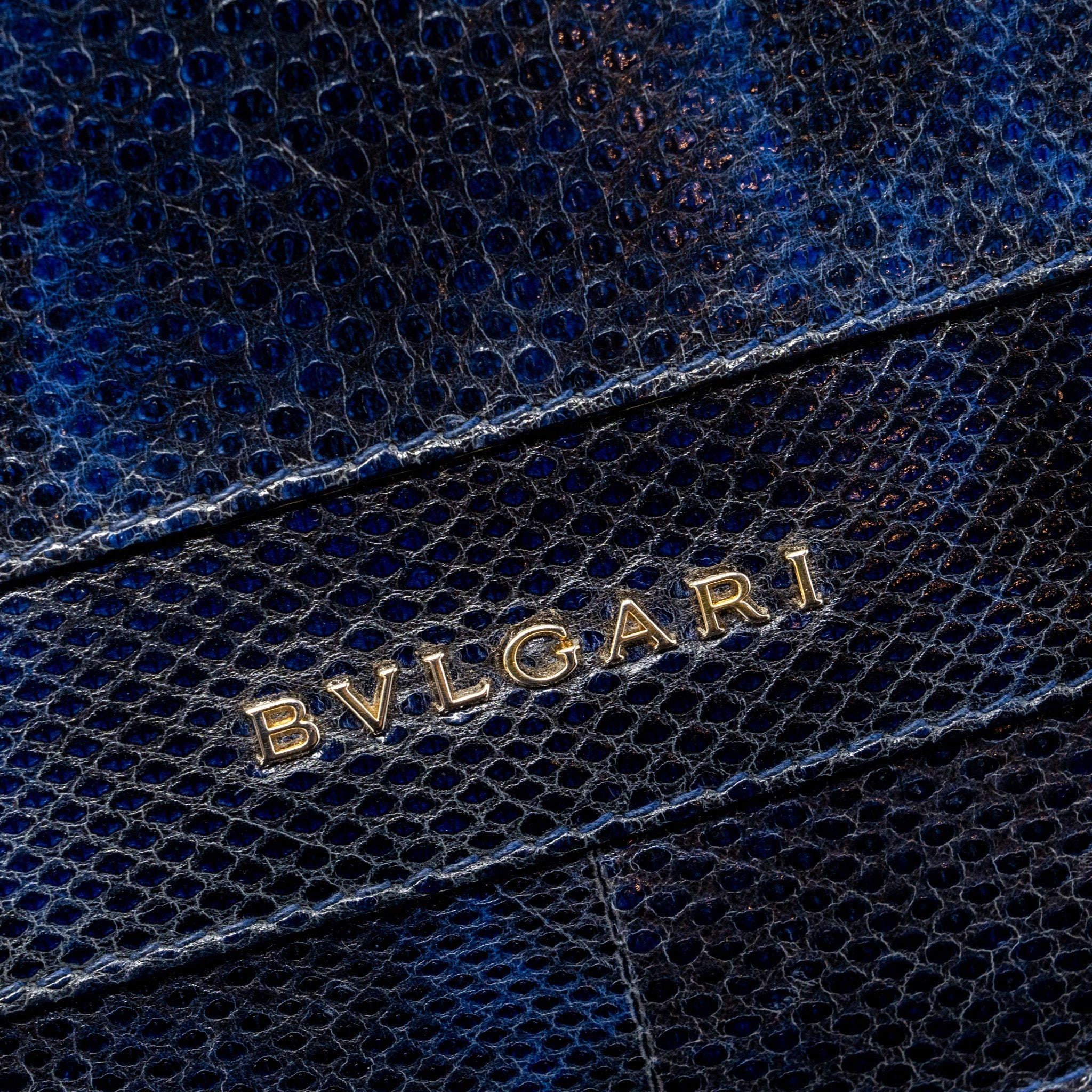 BVLGARI SERPENTI SHOULDER BAG KARUNG SKIN DARK BLUE LGHW