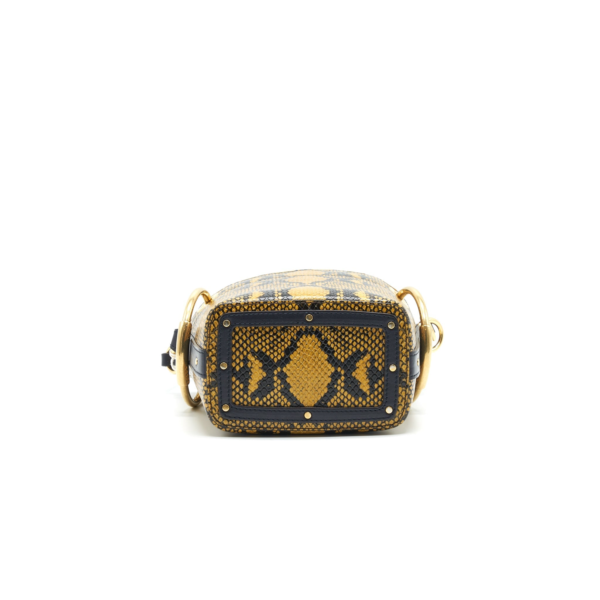 CHLOE ROY MINI BUCKET BAG SNAKE PATTERN LEATHER