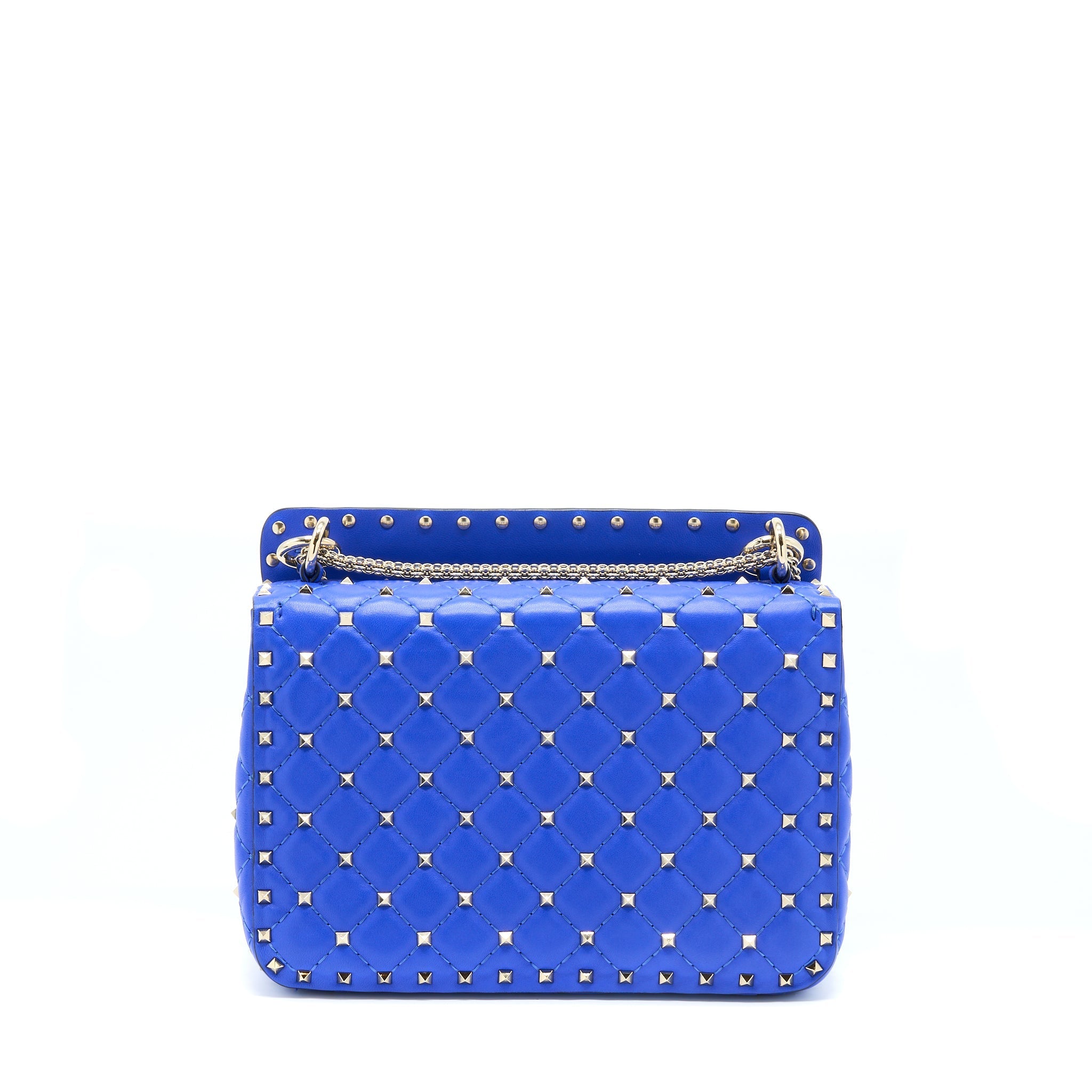 VALENTINO GARAVANI MEDIUM ROCKSTUD SPIKE SHOULDER BAG BLUE