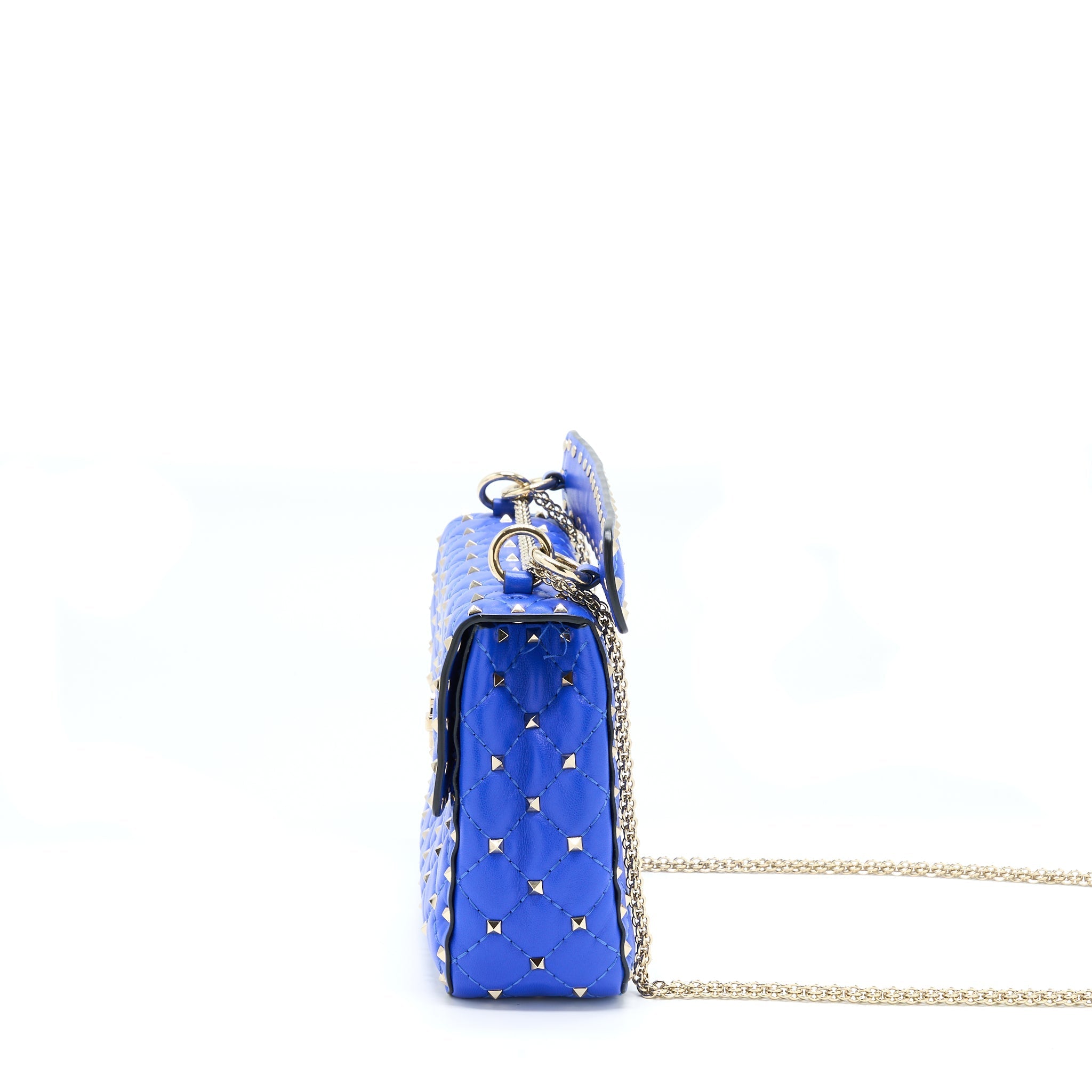 VALENTINO GARAVANI MEDIUM ROCKSTUD SPIKE SHOULDER BAG BLUE