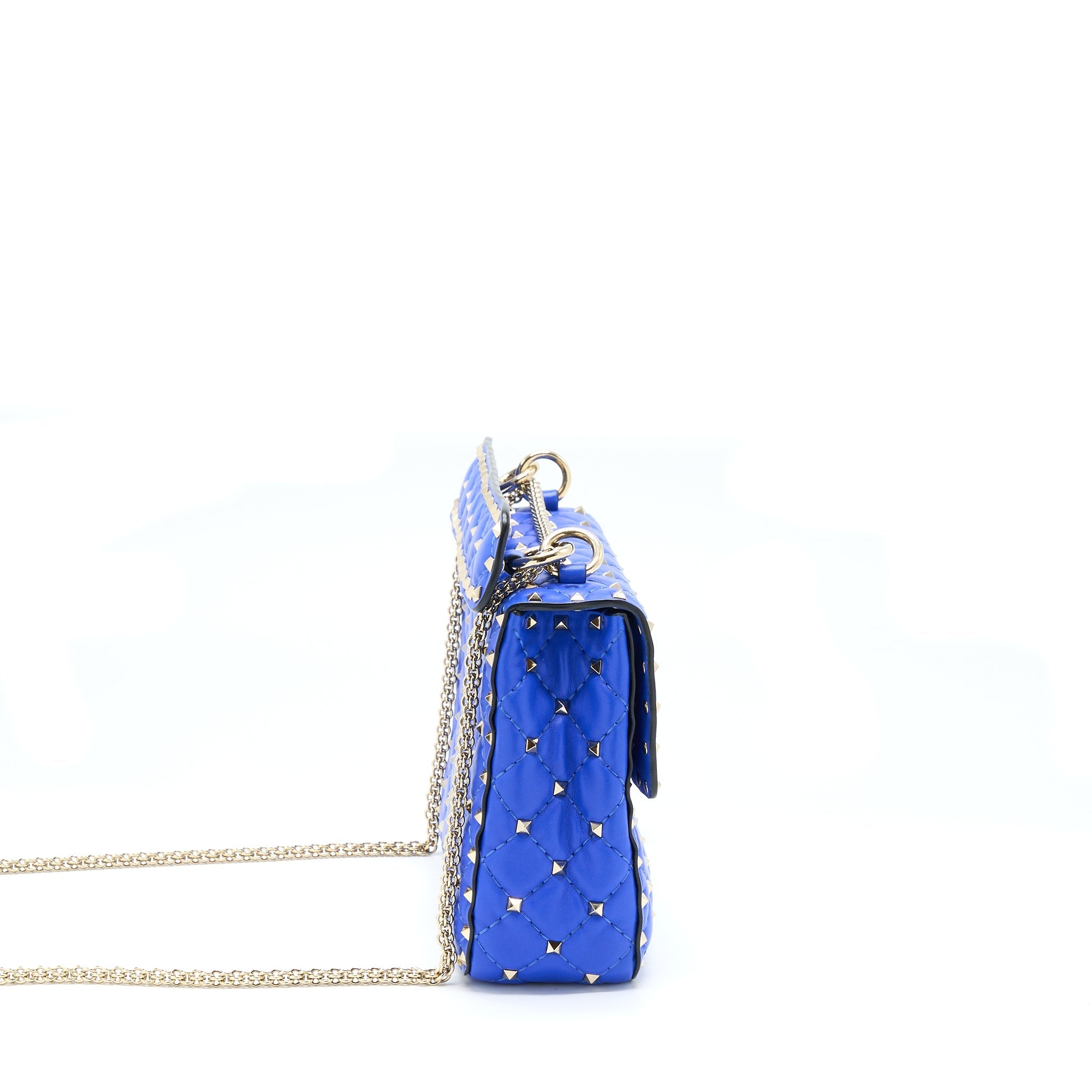 VALENTINO GARAVANI MEDIUM ROCKSTUD SPIKE SHOULDER BAG BLUE