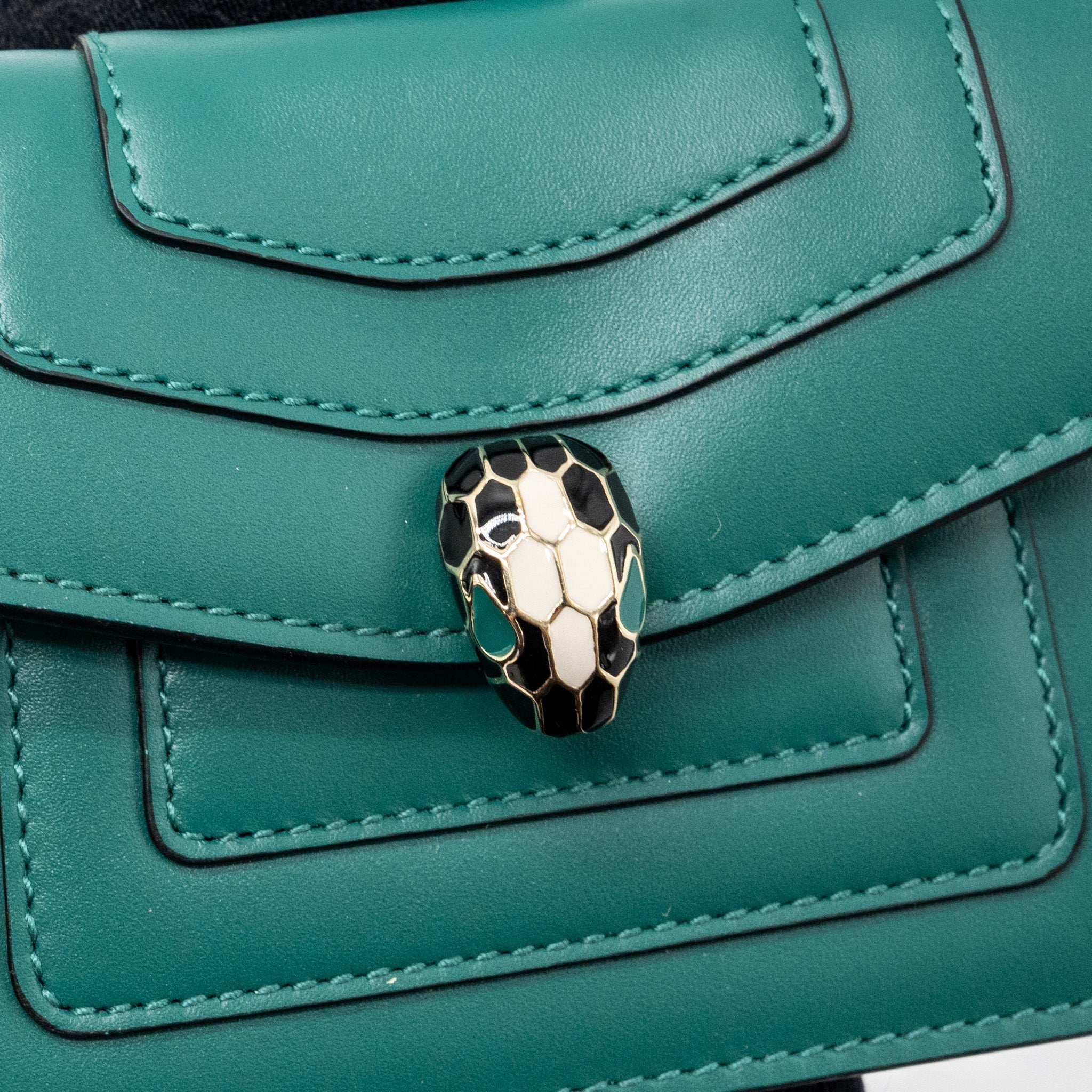 BVLGARI SERPENTI FOREVER BAG CHARM CALFSKIN GREEN LGHW
