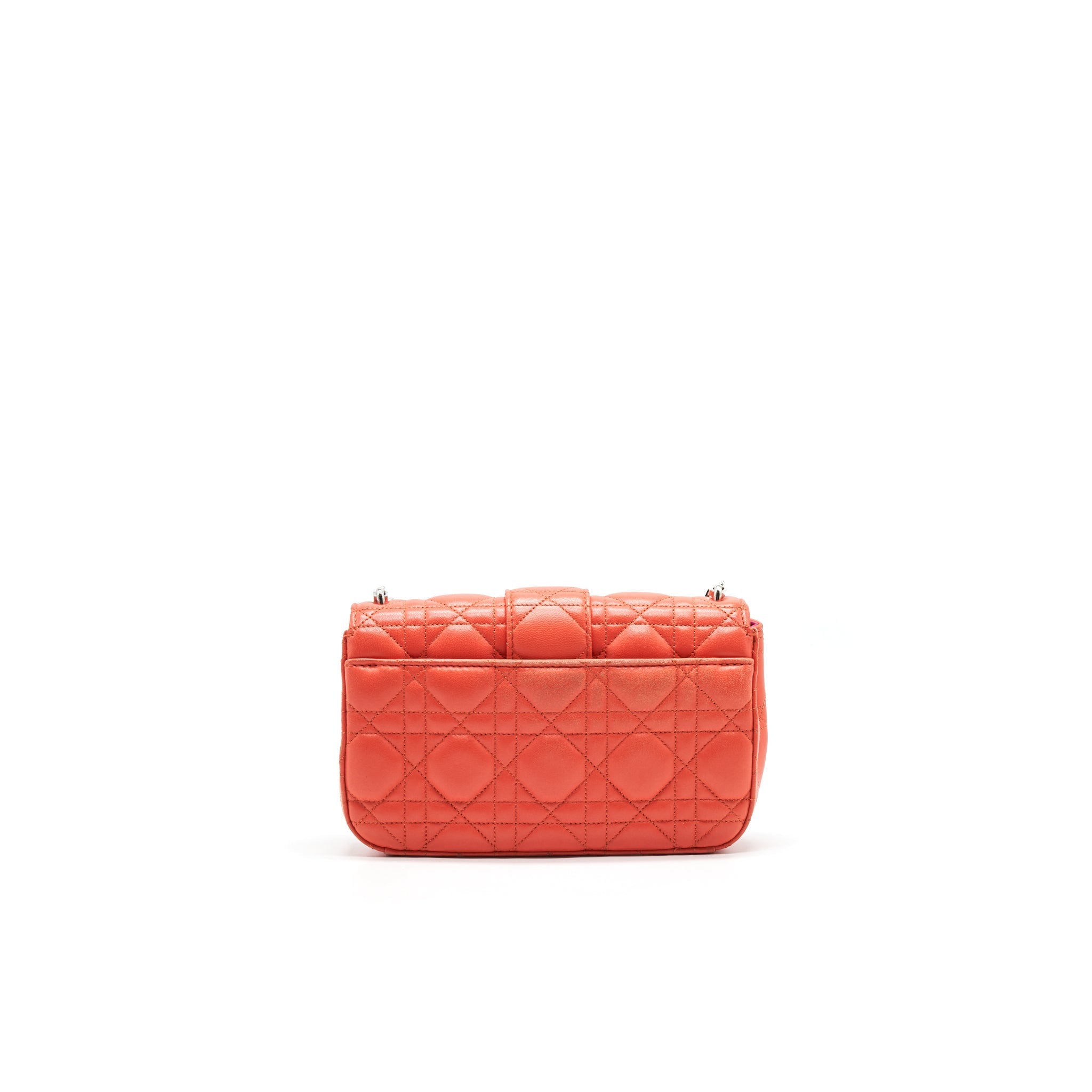 CHRISTIAN DIOR SMALL MISS DIOR FLAP BAG IN CORAL SHW