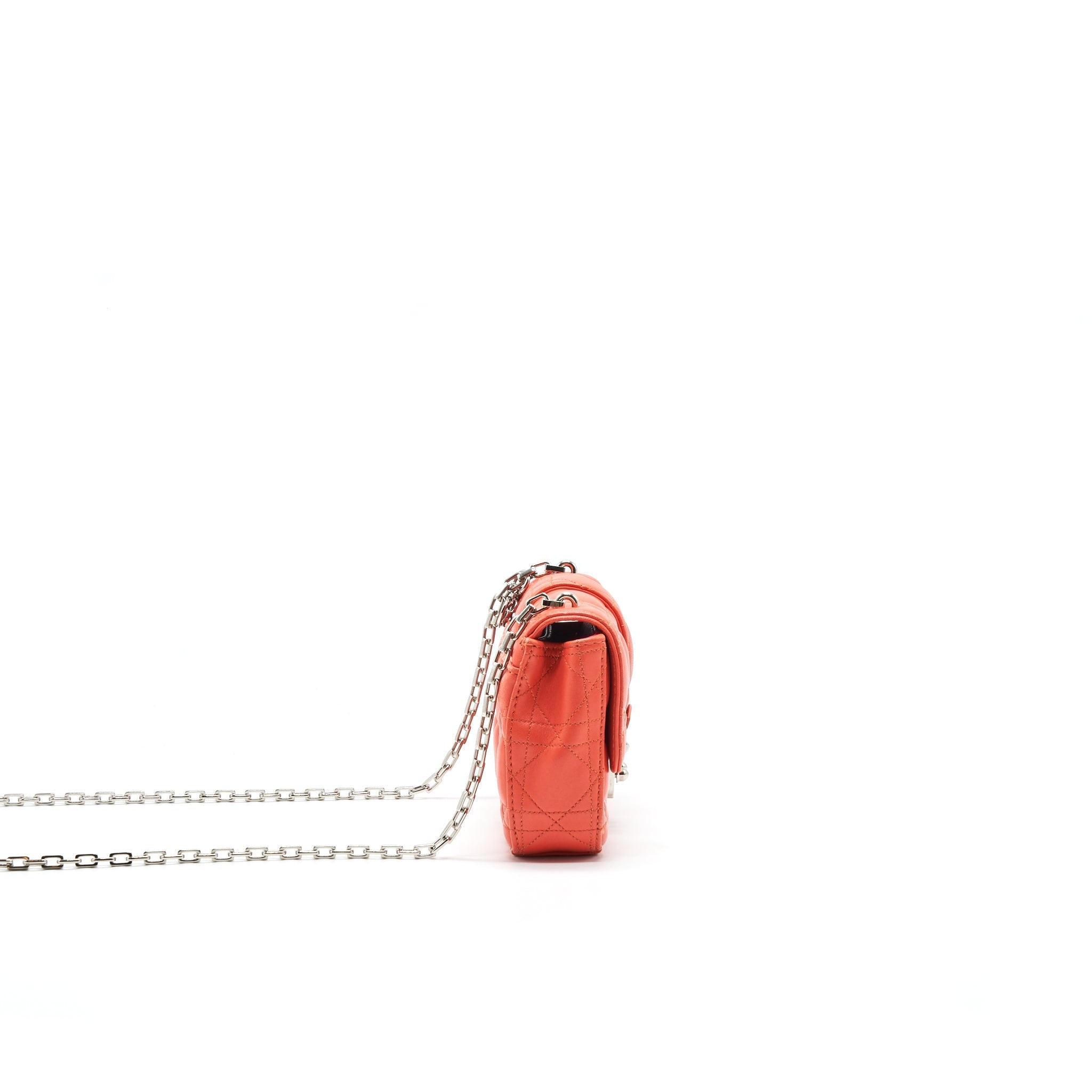 CHRISTIAN DIOR SMALL MISS DIOR FLAP BAG IN CORAL SHW