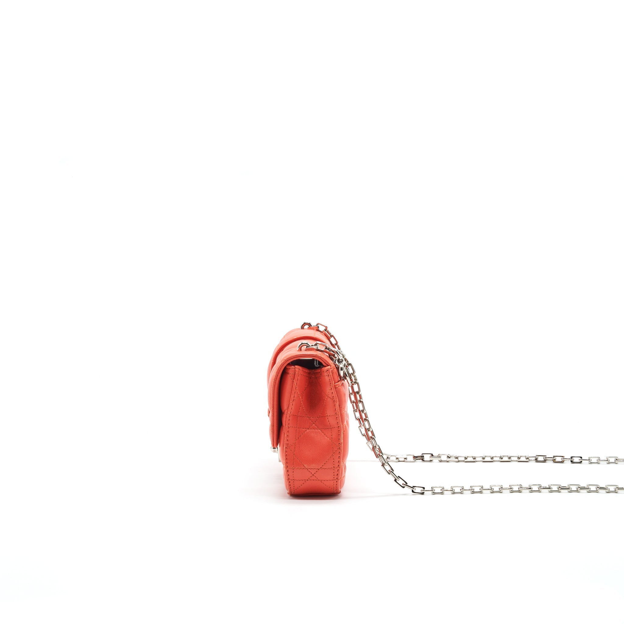 CHRISTIAN DIOR SMALL MISS DIOR FLAP BAG IN CORAL SHW