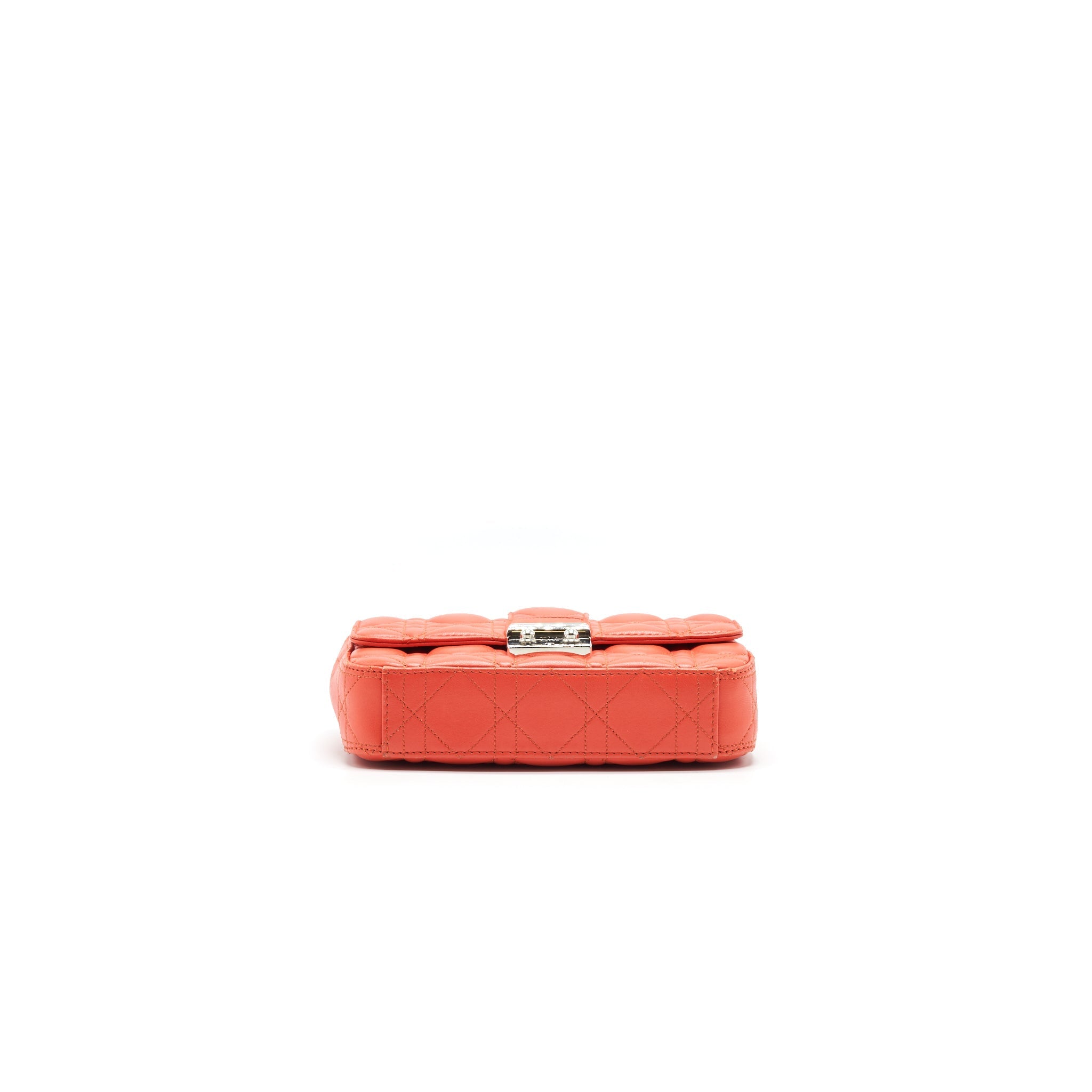 CHRISTIAN DIOR SMALL MISS DIOR FLAP BAG IN CORAL SHW