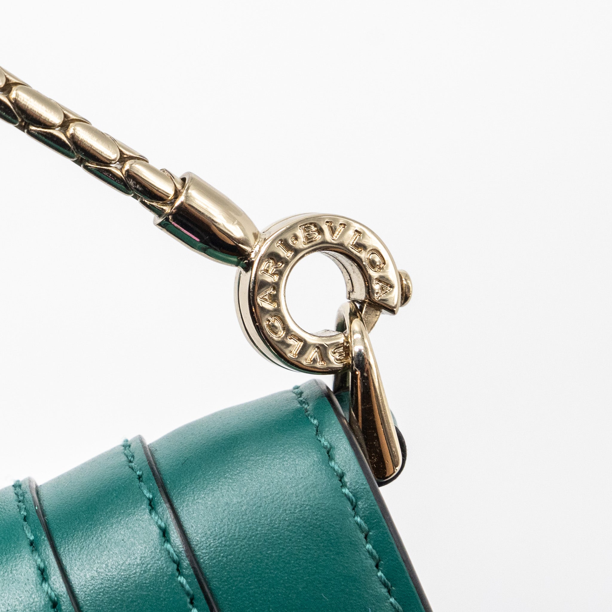 BVLGARI SERPENTI FOREVER BAG CHARM CALFSKIN GREEN LGHW