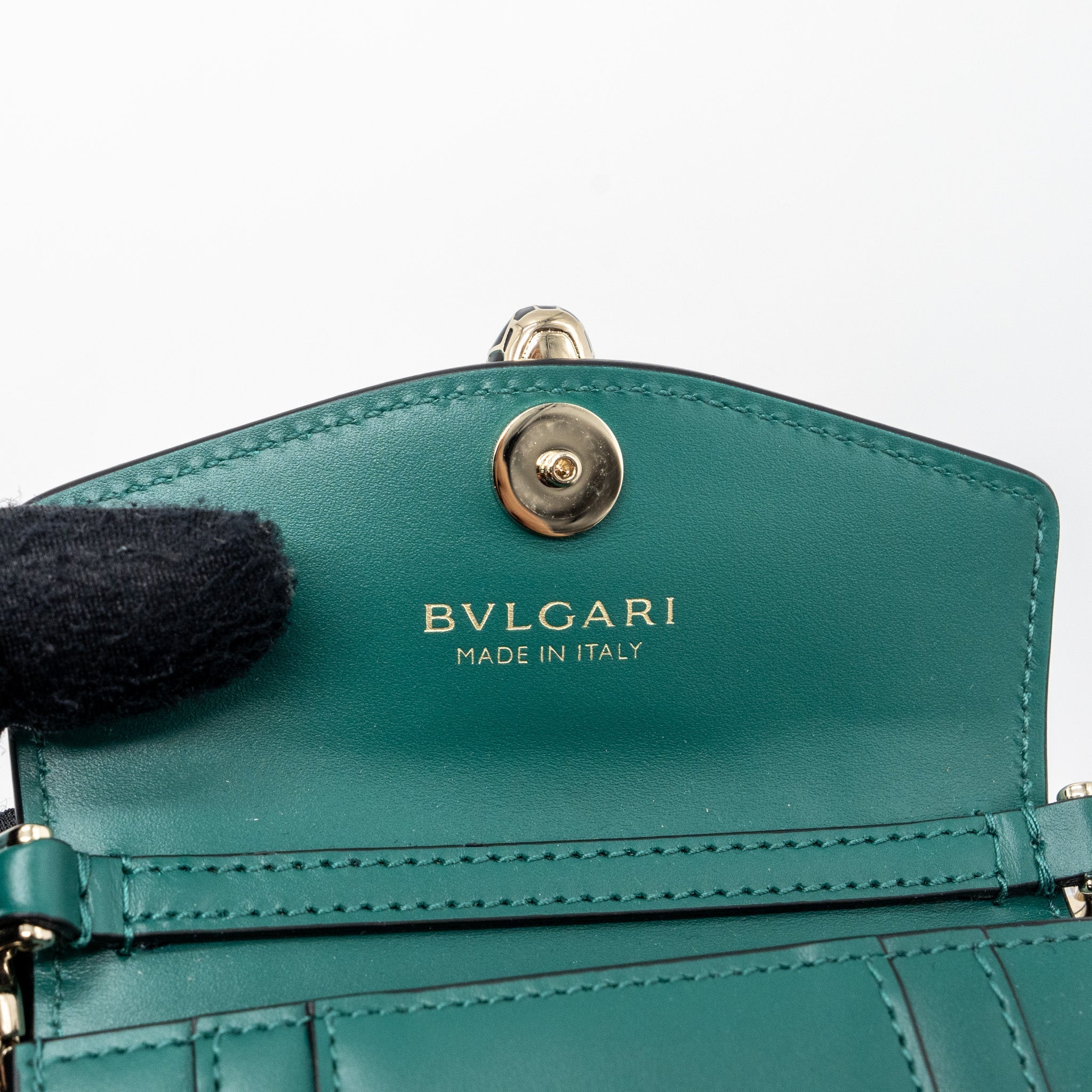 BVLGARI SERPENTI FOREVER BAG CHARM CALFSKIN GREEN LGHW