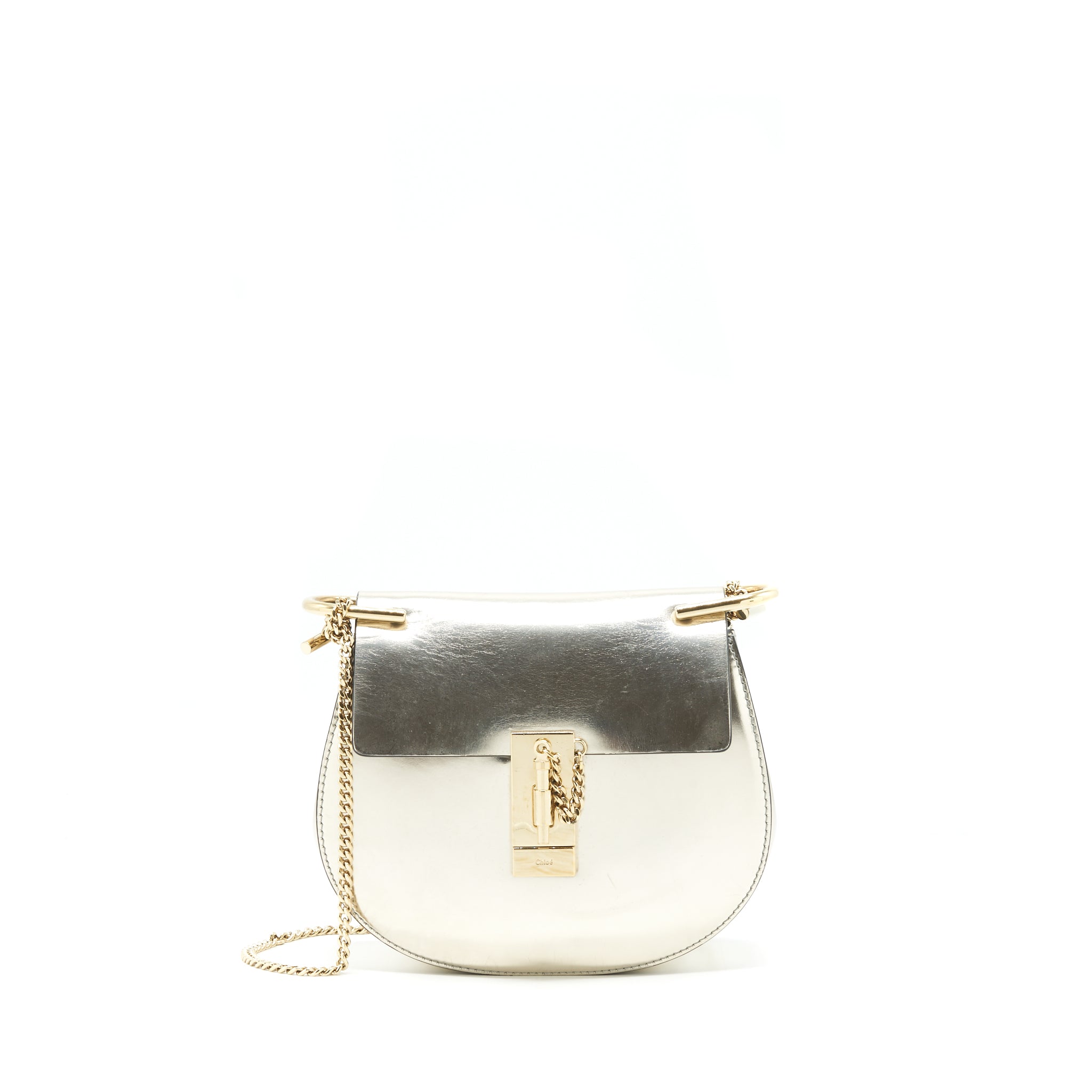 CHLOE SMALL DREW BAG METALLIC GOLD GHW