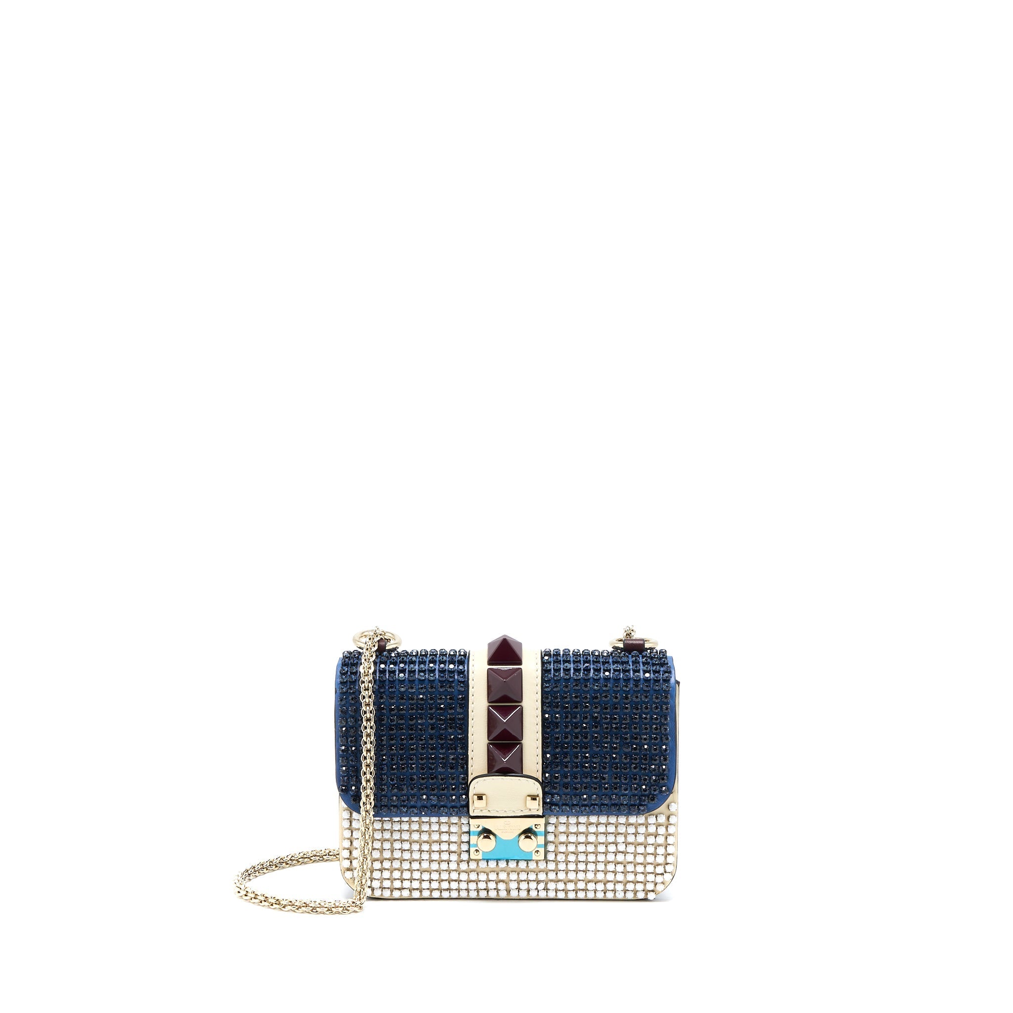 VALENTINO MINI ROCKSTUD CROSSBODY BAG MULTICOLOUR CRYSTALS SHW