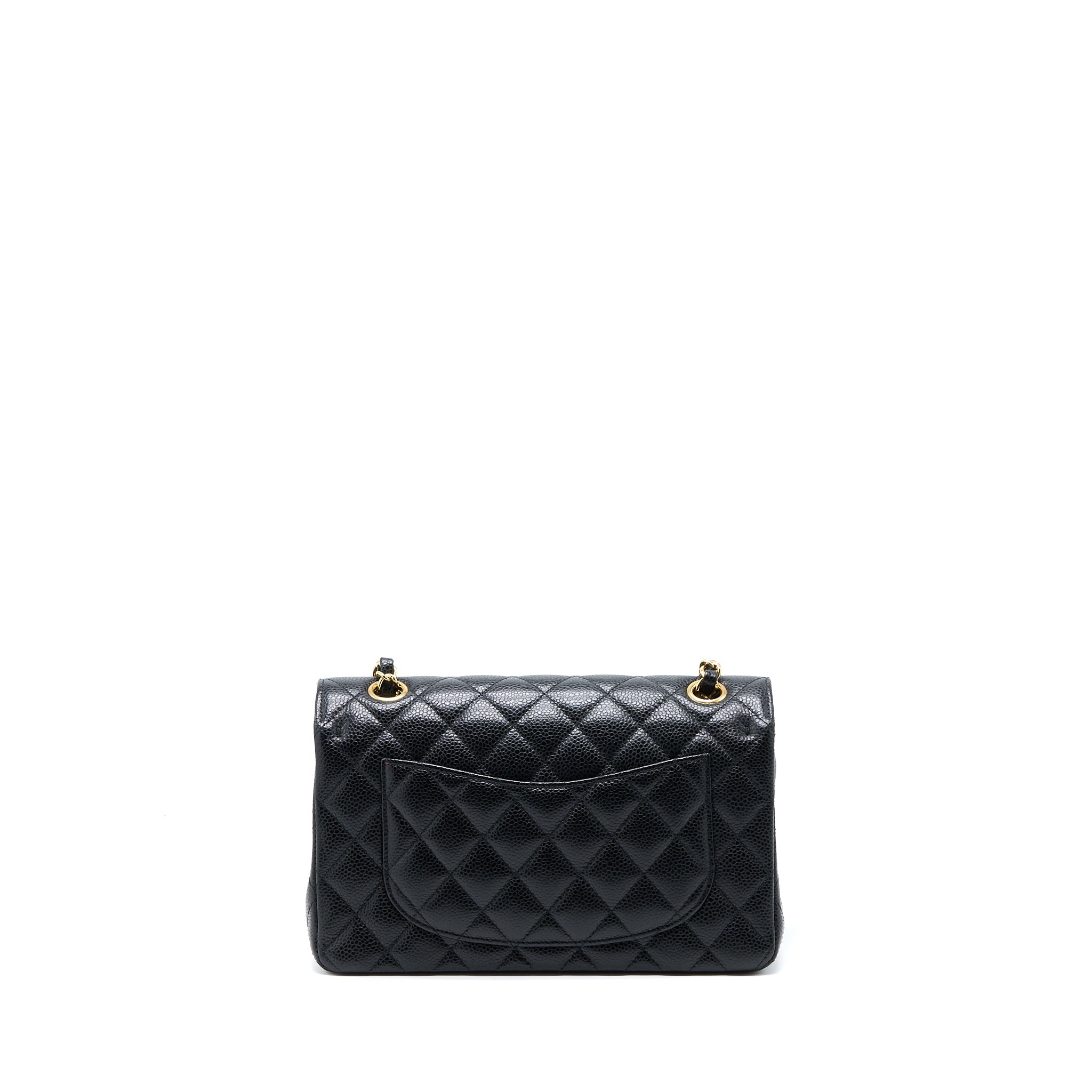 CHANEL SMALL CLASSIC DOUBLE FLAP BAG CAVIAR BLACK GHW