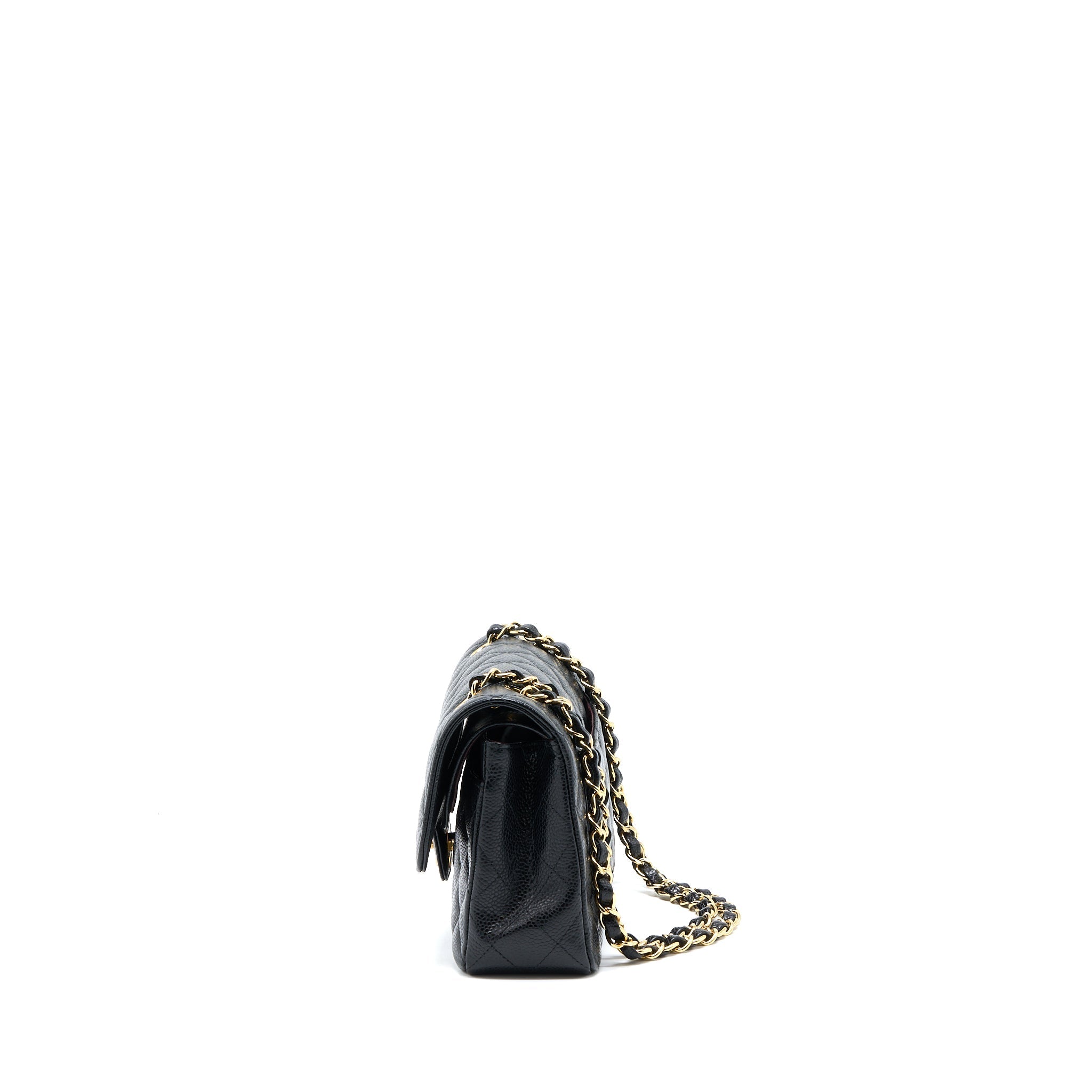 CHANEL SMALL CLASSIC DOUBLE FLAP BAG CAVIAR BLACK GHW