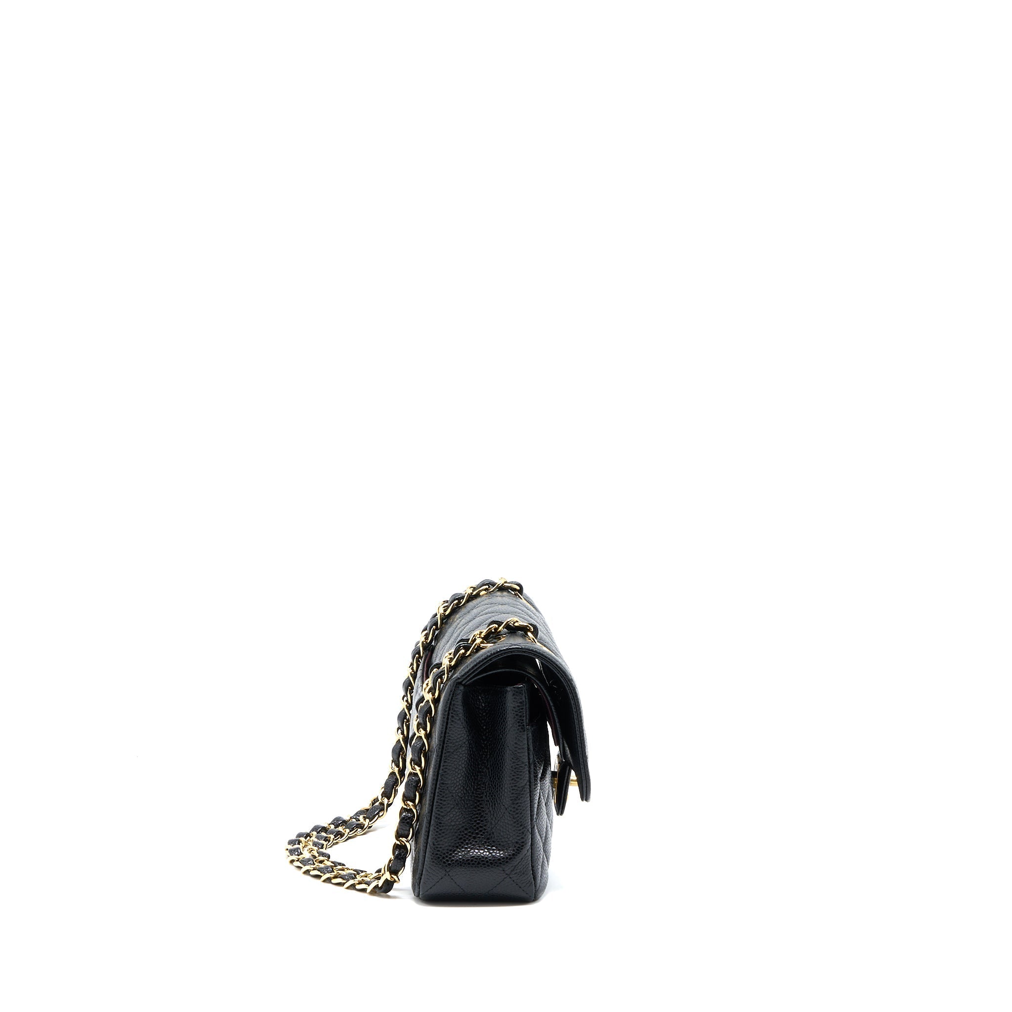 CHANEL SMALL CLASSIC DOUBLE FLAP BAG CAVIAR BLACK GHW