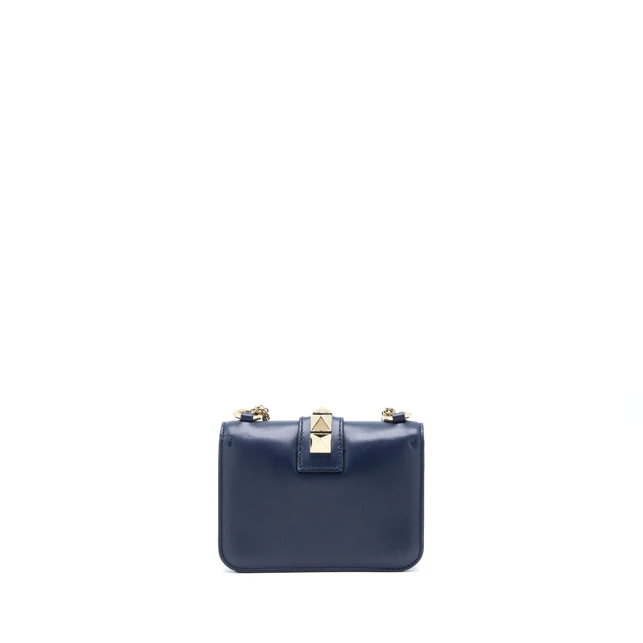 VALENTINO MINI GARAVANI GLAM LOCK CROSSBODY BAG NAVY LGHW